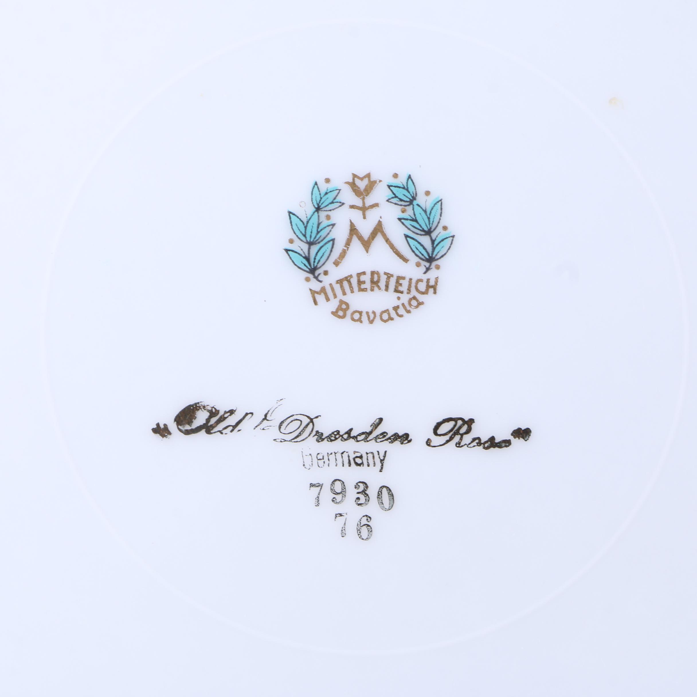 Vintage Mitterteich Bavaria "Old Dresden Rose" Tableware