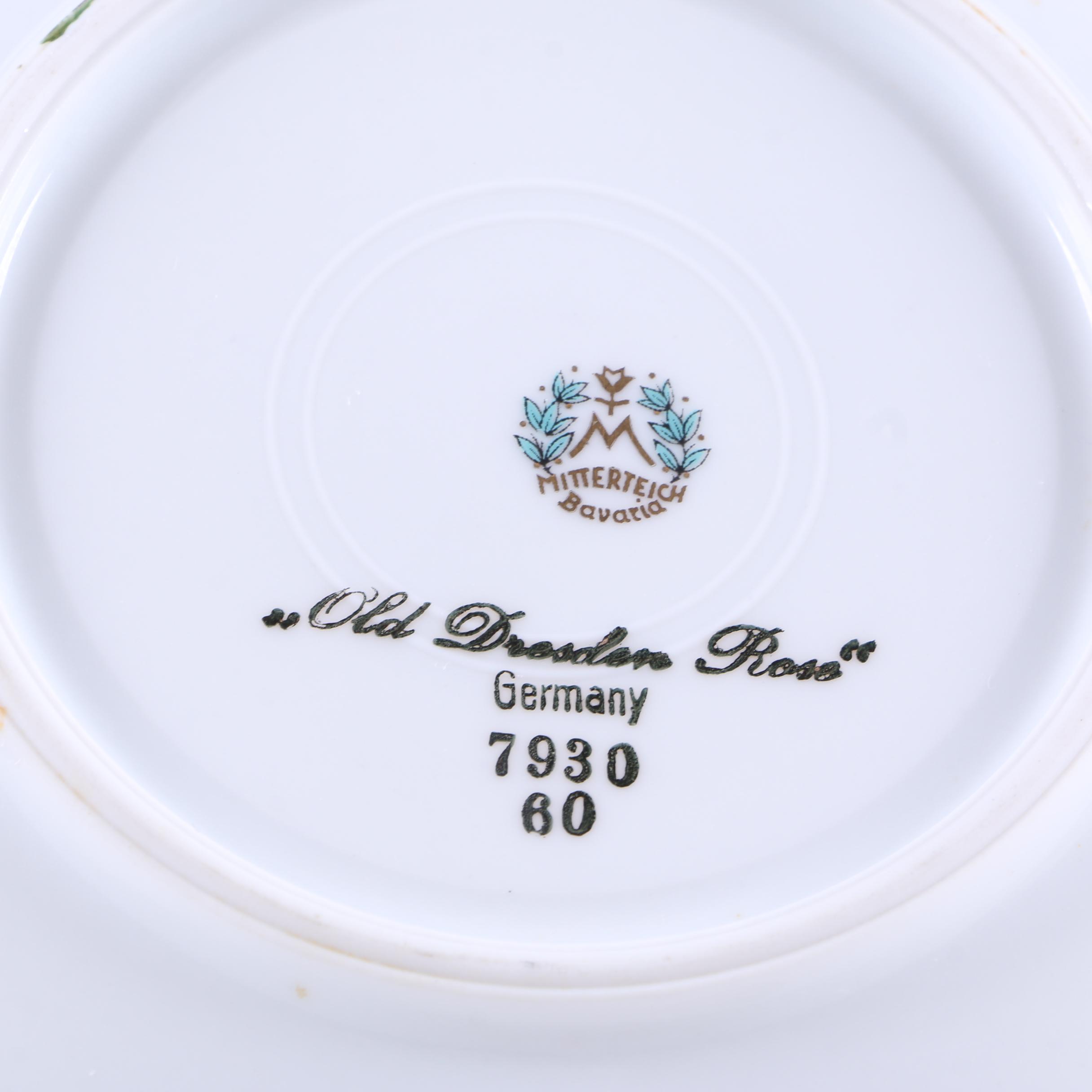 Vintage Mitterteich Bavaria "Old Dresden Rose" Tableware