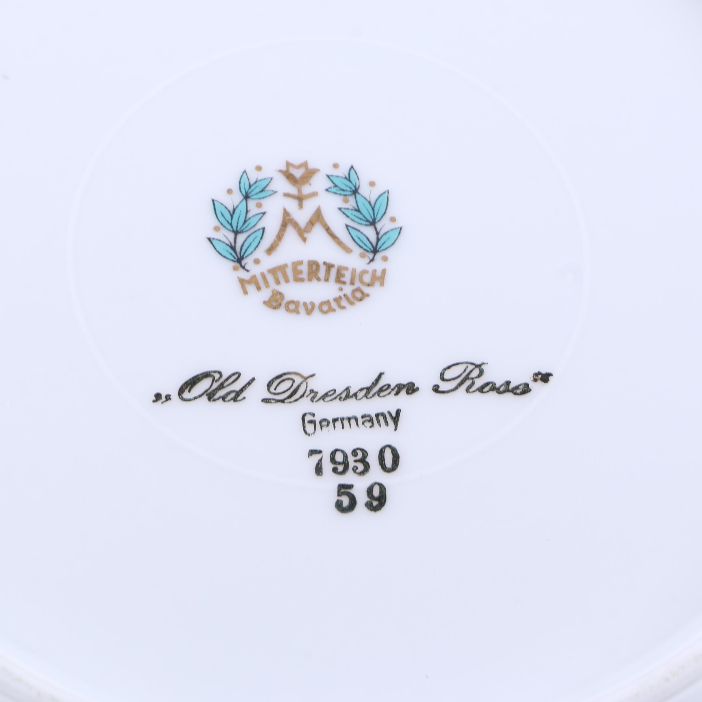 Vintage Mitterteich Bavaria "Old Dresden Rose" Tableware