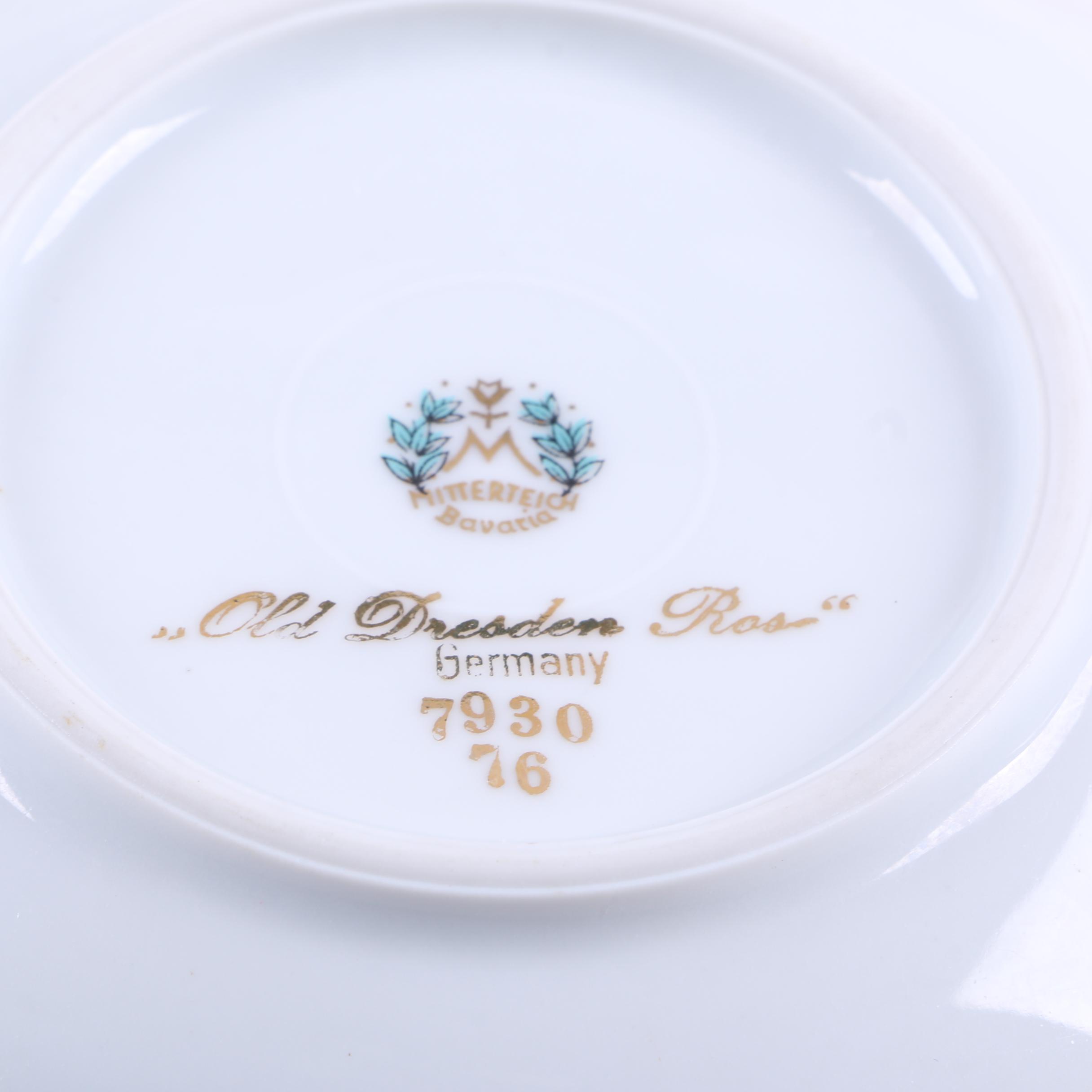 Vintage Mitterteich Bavaria "Old Dresden Rose" Tableware