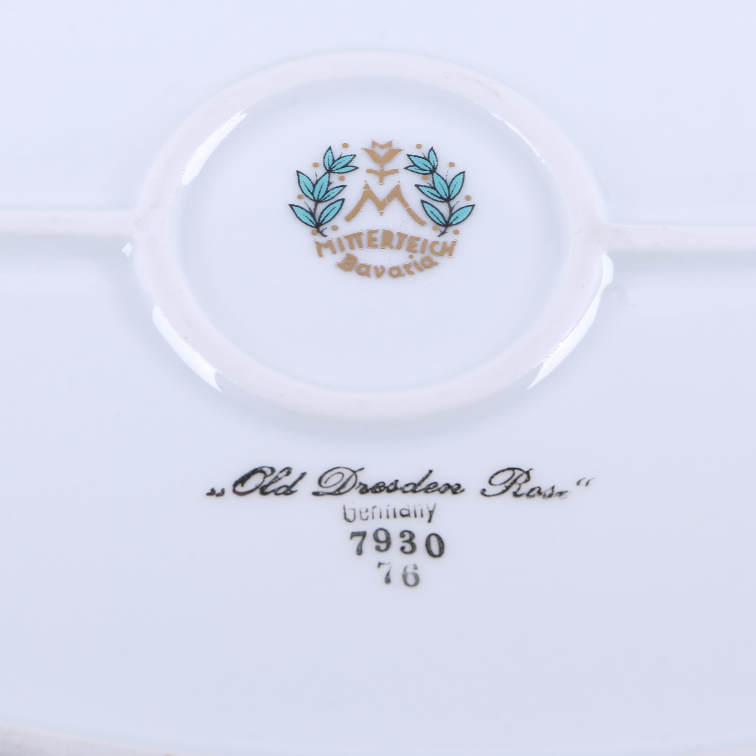 Vintage Mitterteich Bavaria "Old Dresden Rose" Tableware