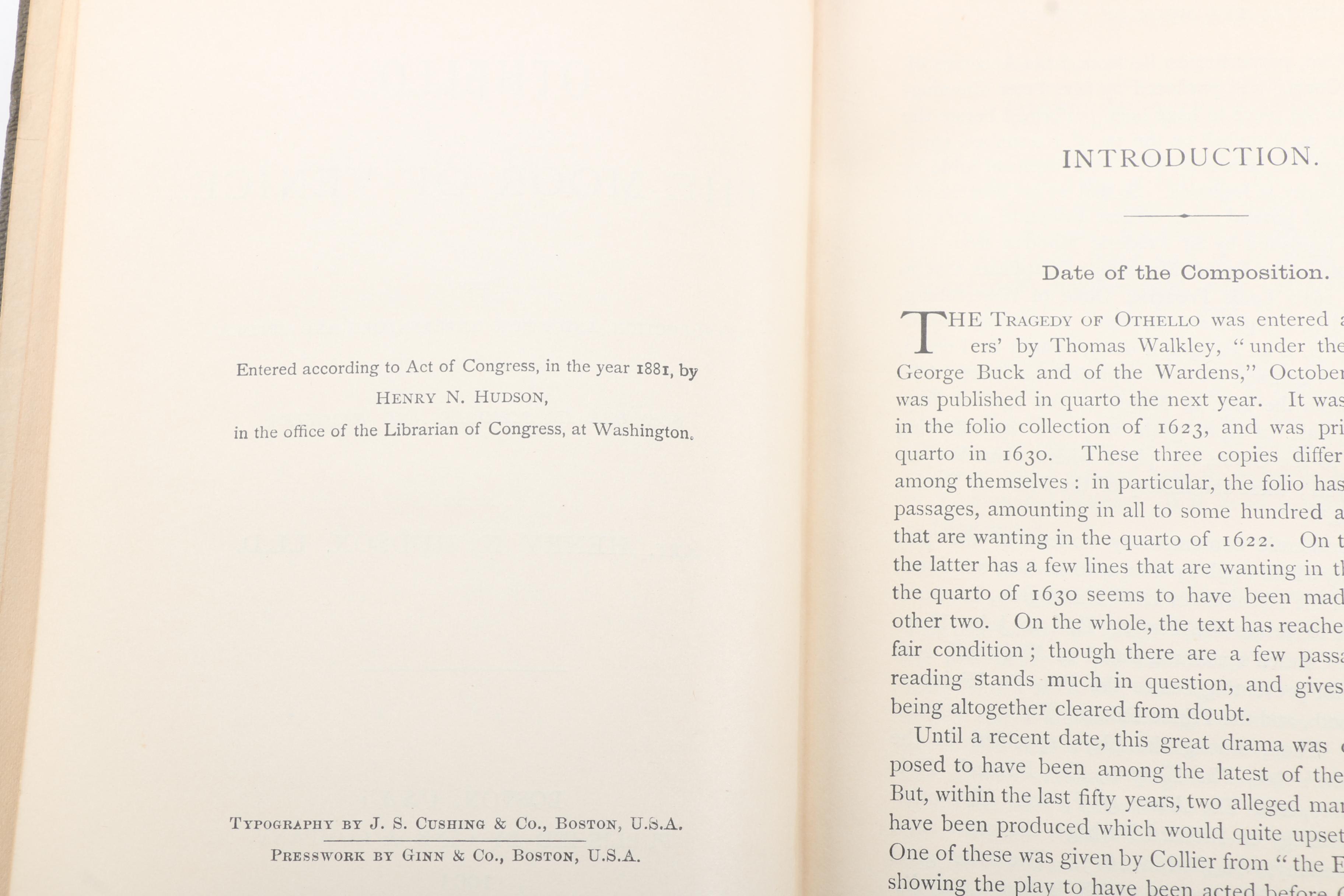 Assortment of Vintage Hardcover Books Including "Othello"