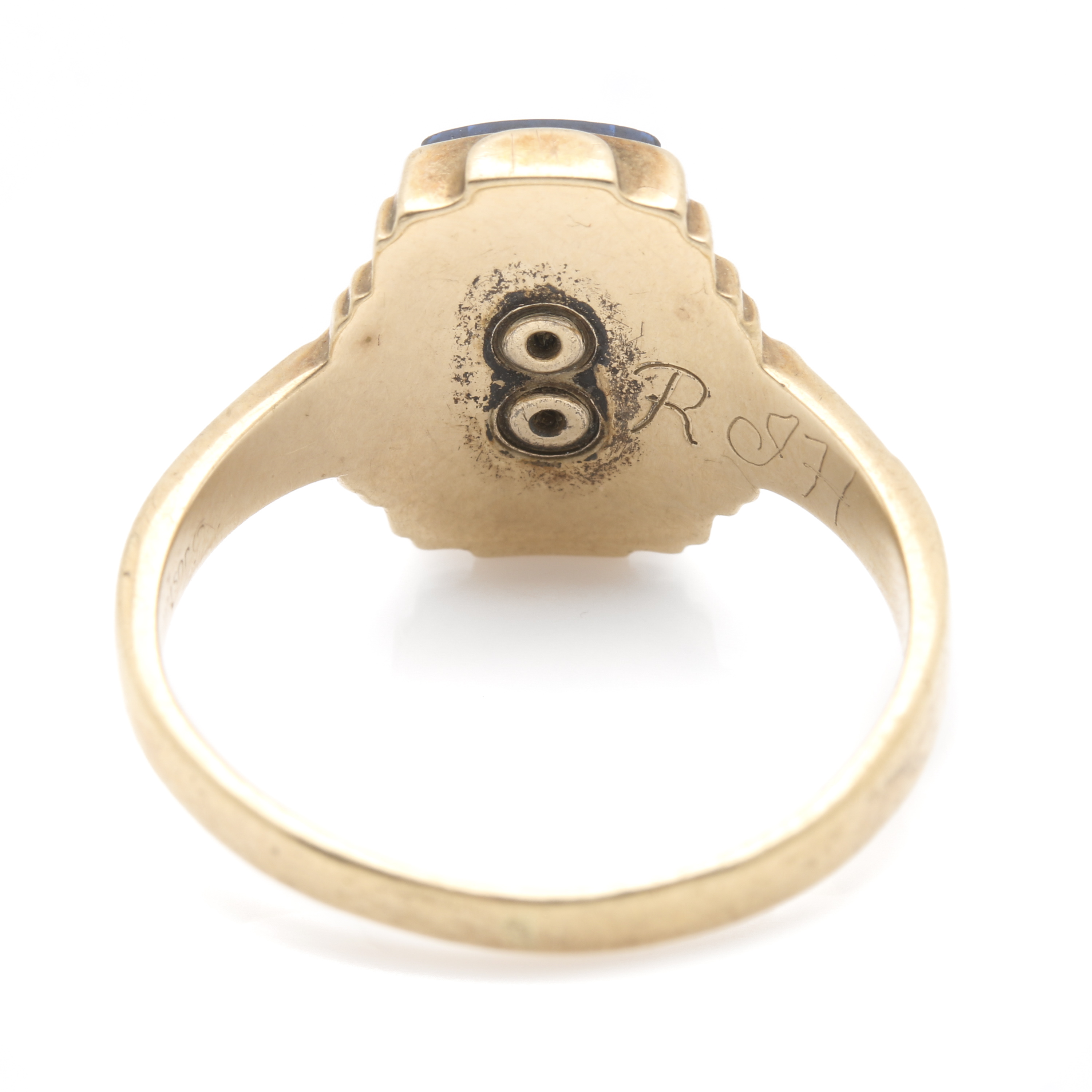 Jostens 10K Yellow Gold Spinel Class Ring