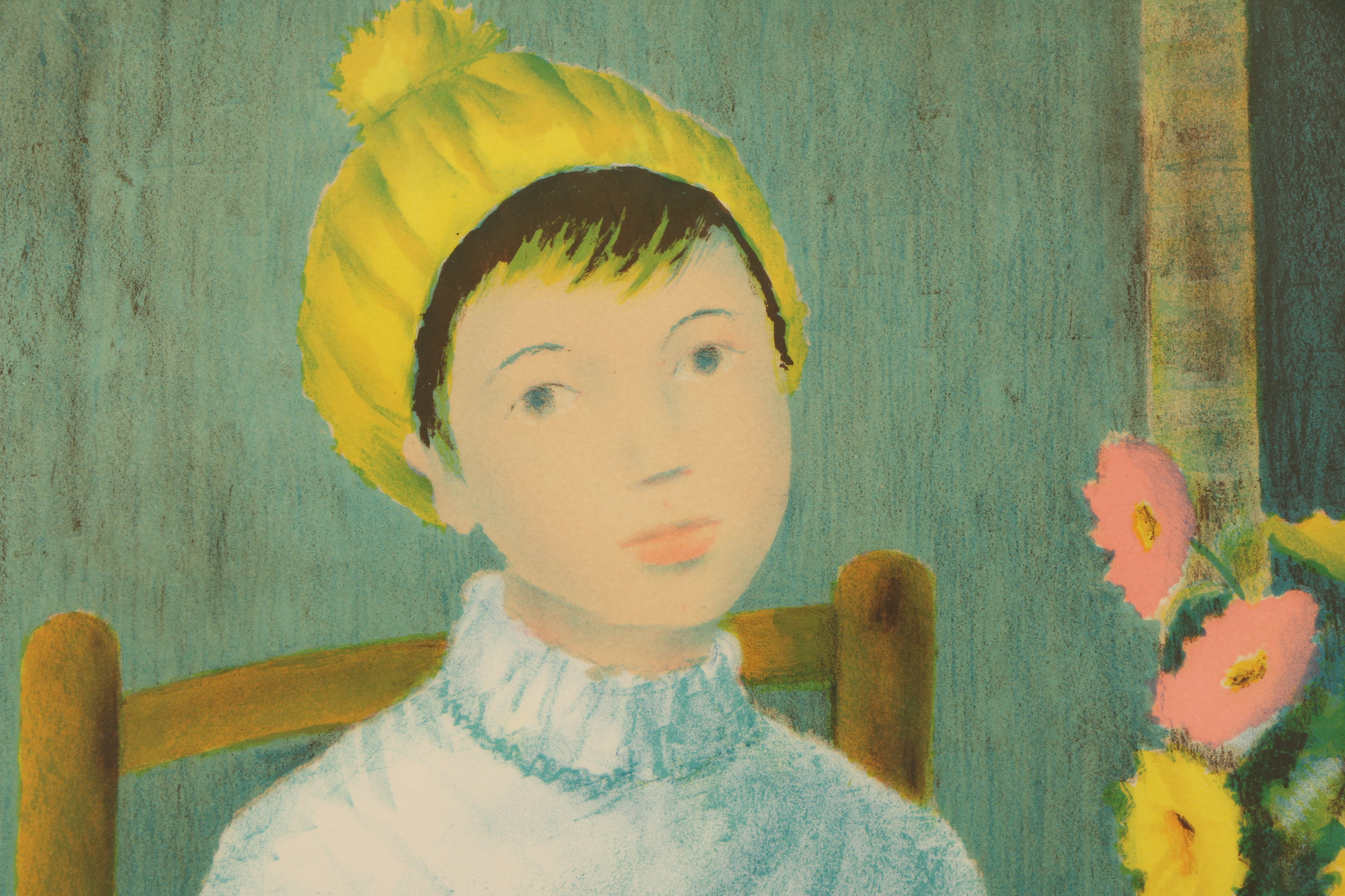 Angelina Lavernia Limited Edition Lithograph on Paper "Woman with Cat"