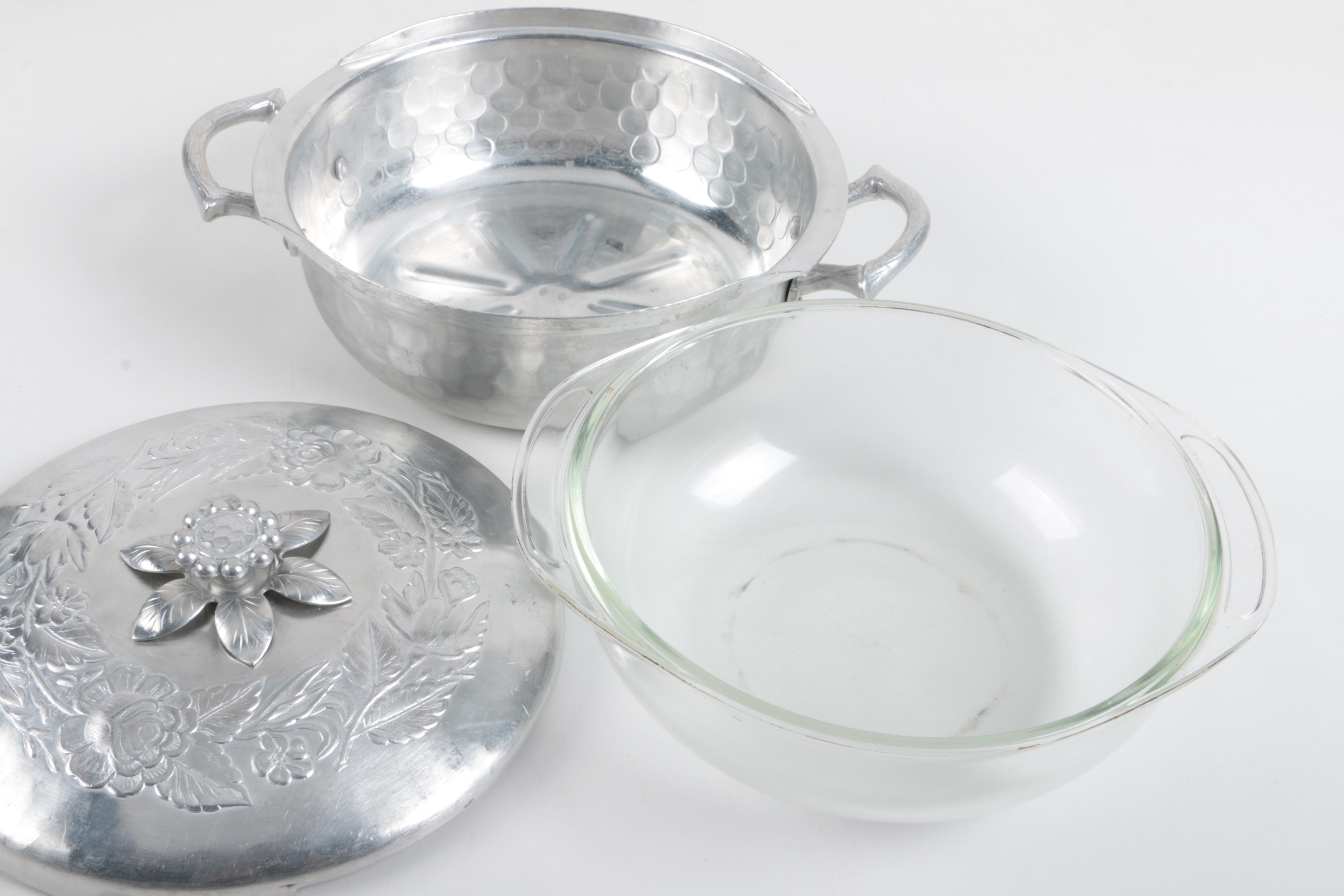 Pewter and Aluminum Serveware Assortment