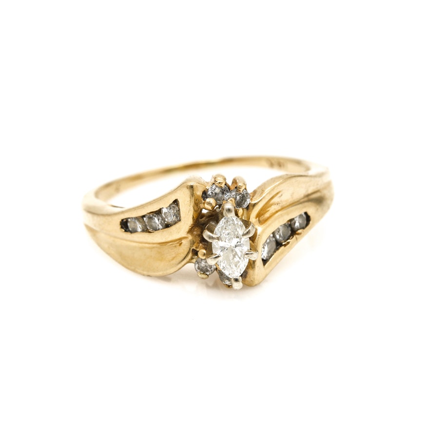 14K Yellow Gold Diamond Ring