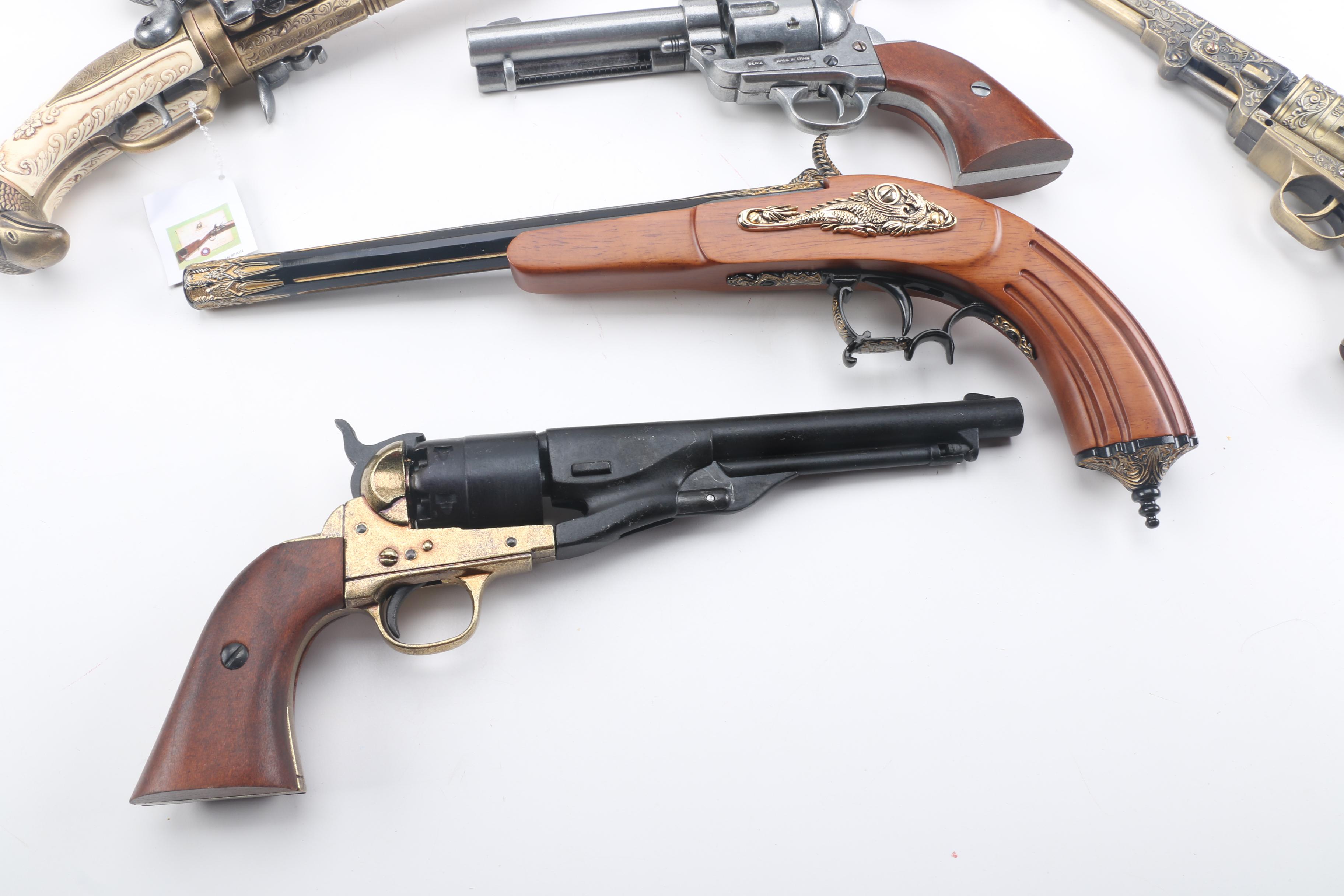 Collection of Replica Pistols featuring Baby Philadelphia Derringer