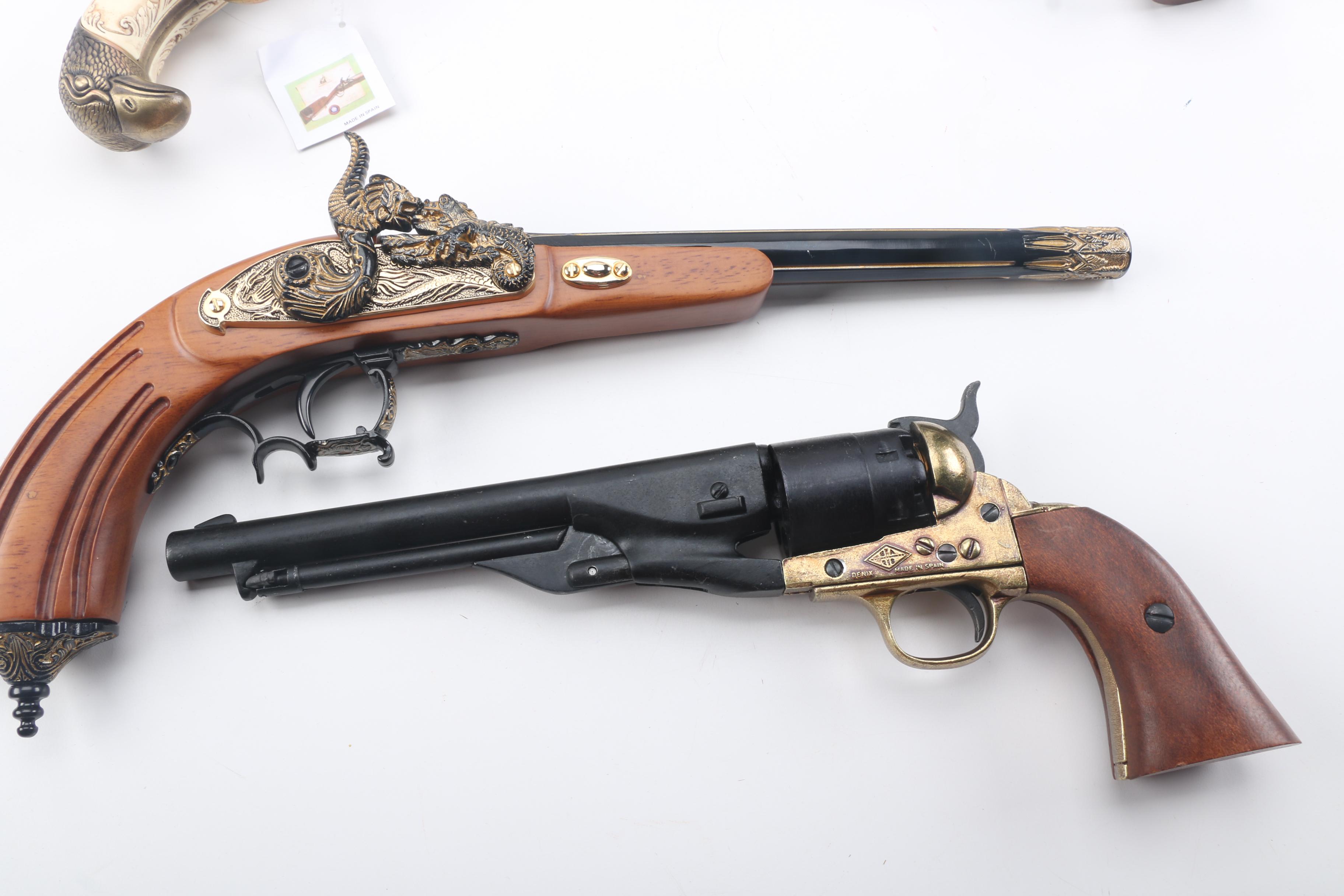 Collection of Replica Pistols featuring Baby Philadelphia Derringer