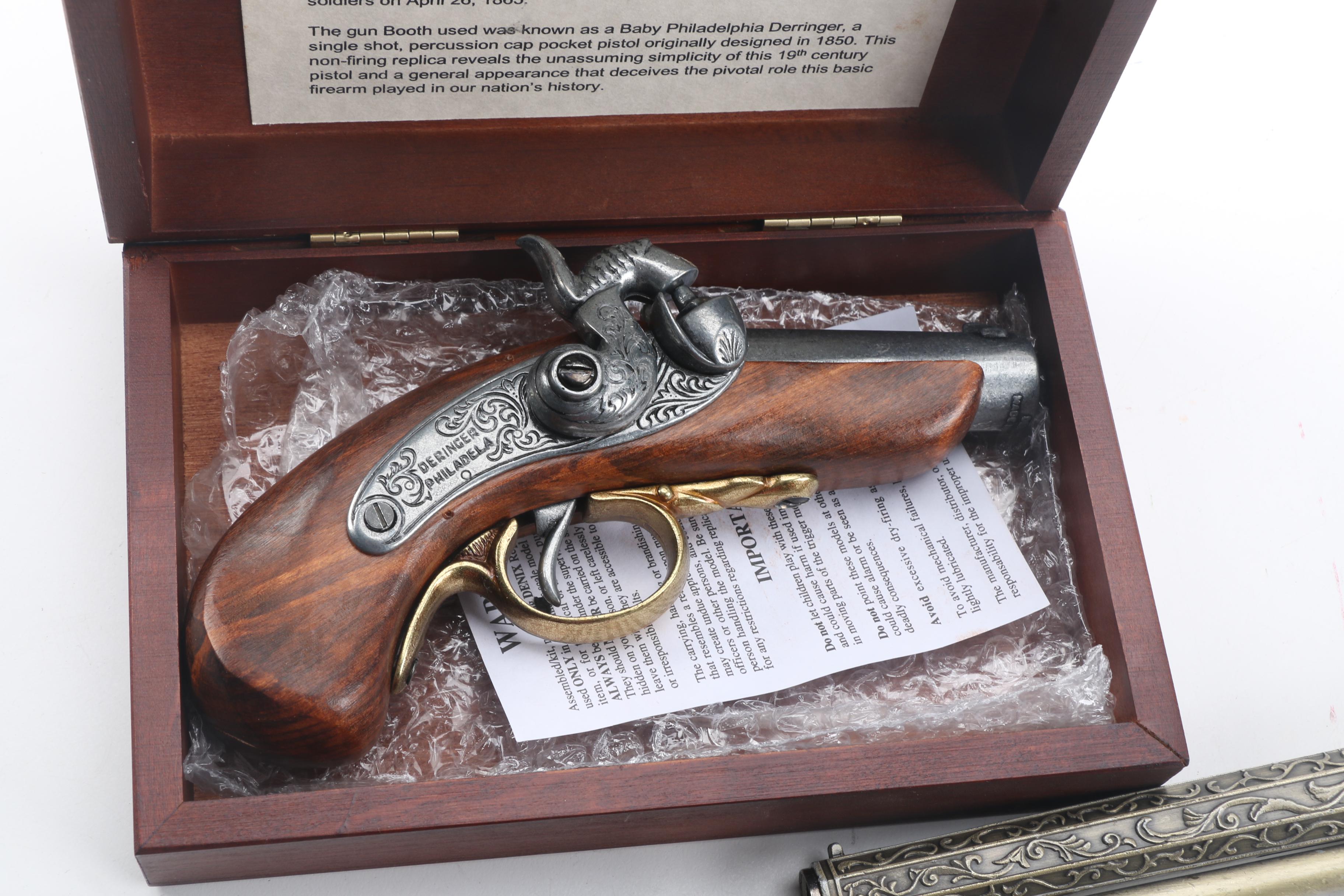 Collection of Replica Pistols featuring Baby Philadelphia Derringer