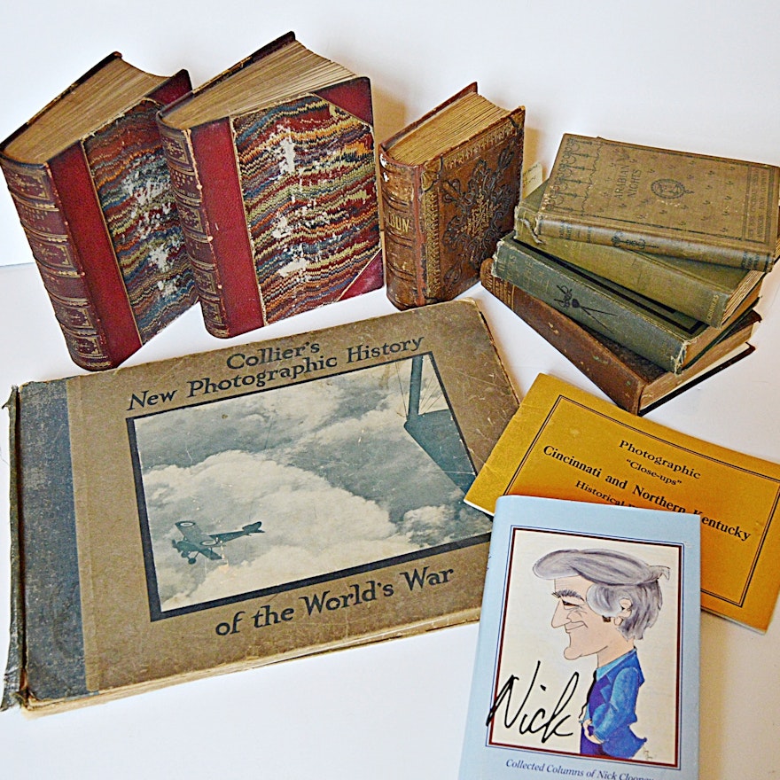 Antique and Vintage Books, with a Signed Nick Clooney
