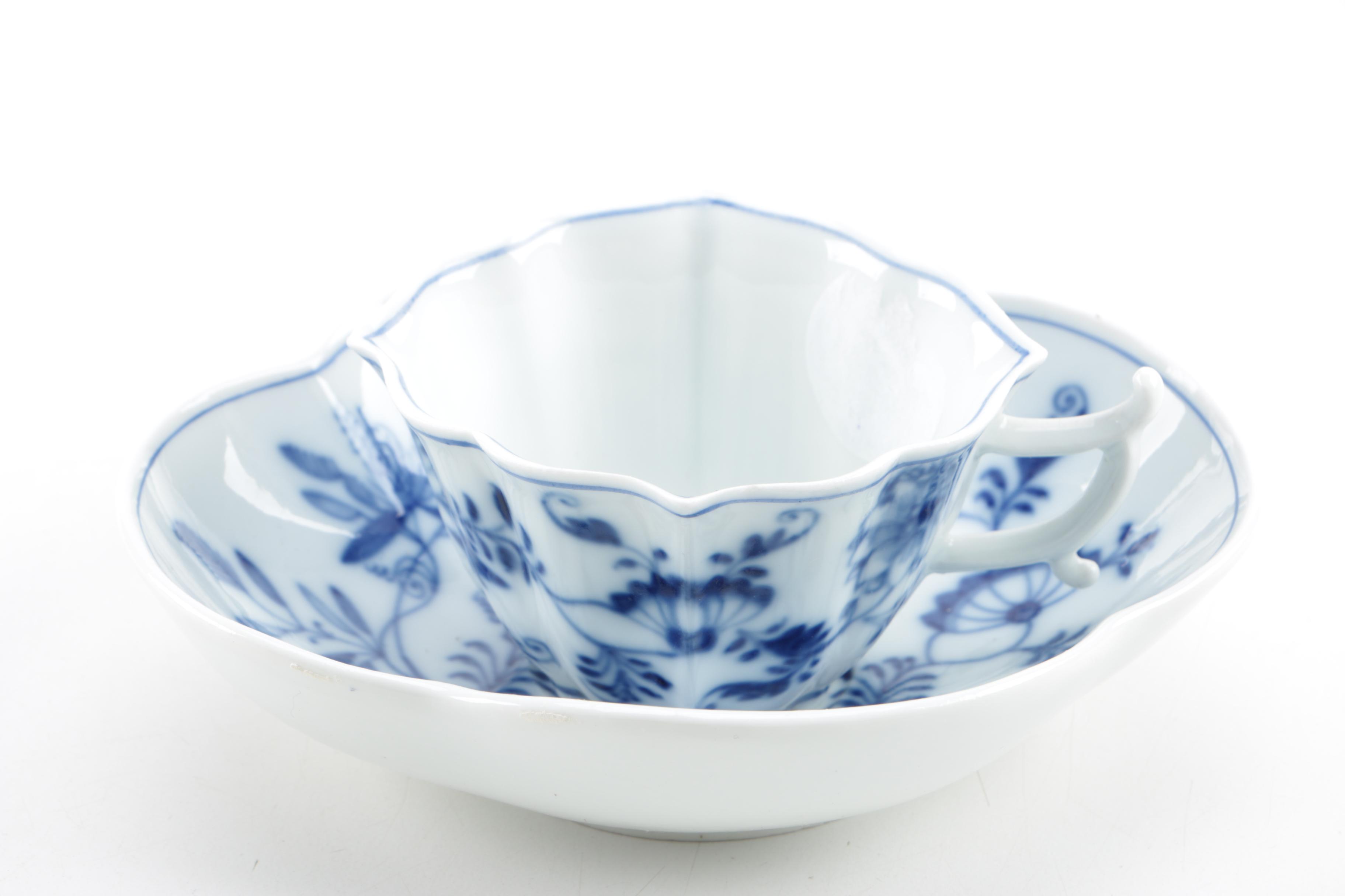 Blue Onion Style Tableware Featuring Meissen and Ernst Teichert