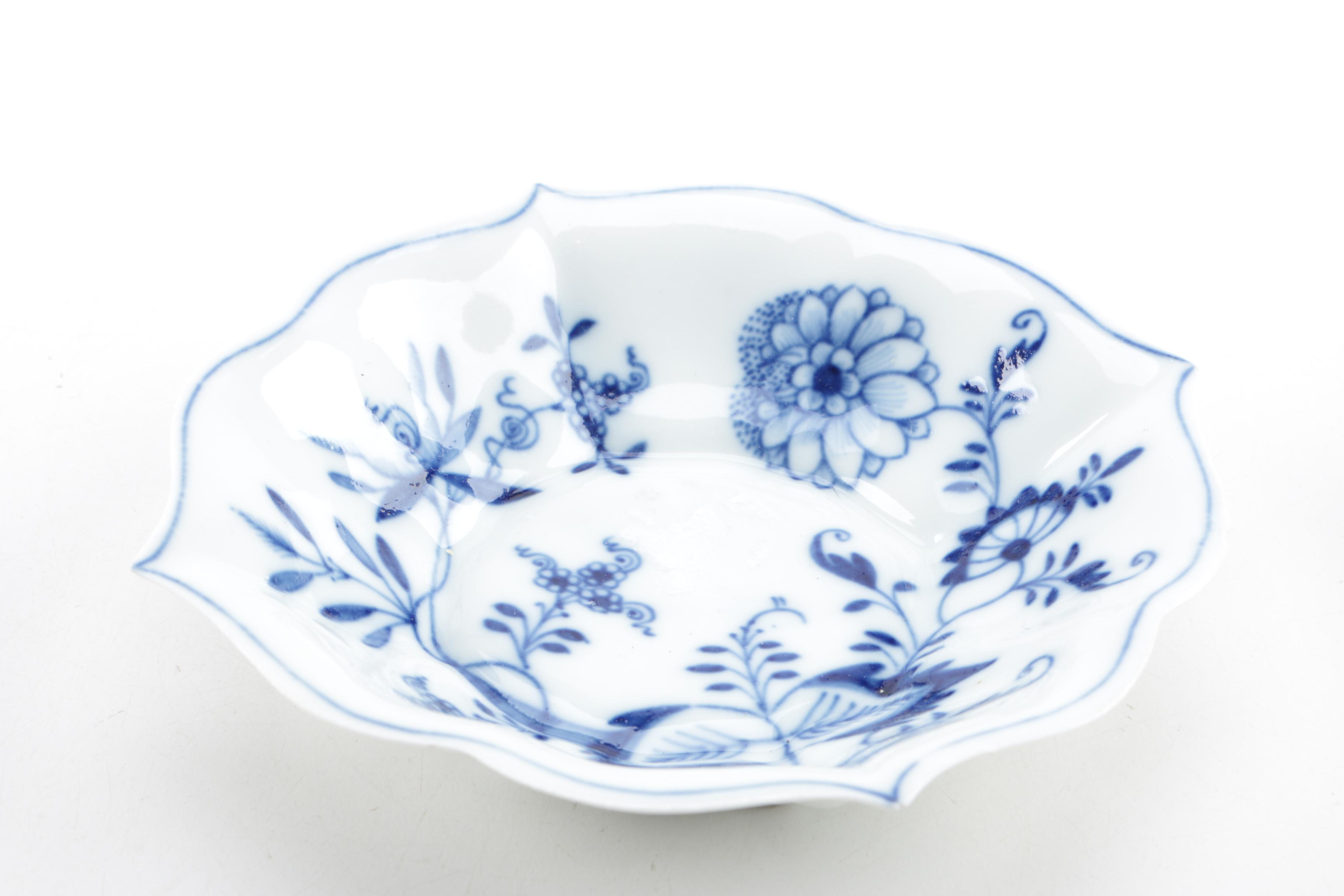 Blue Onion Style Tableware Featuring Meissen and Ernst Teichert