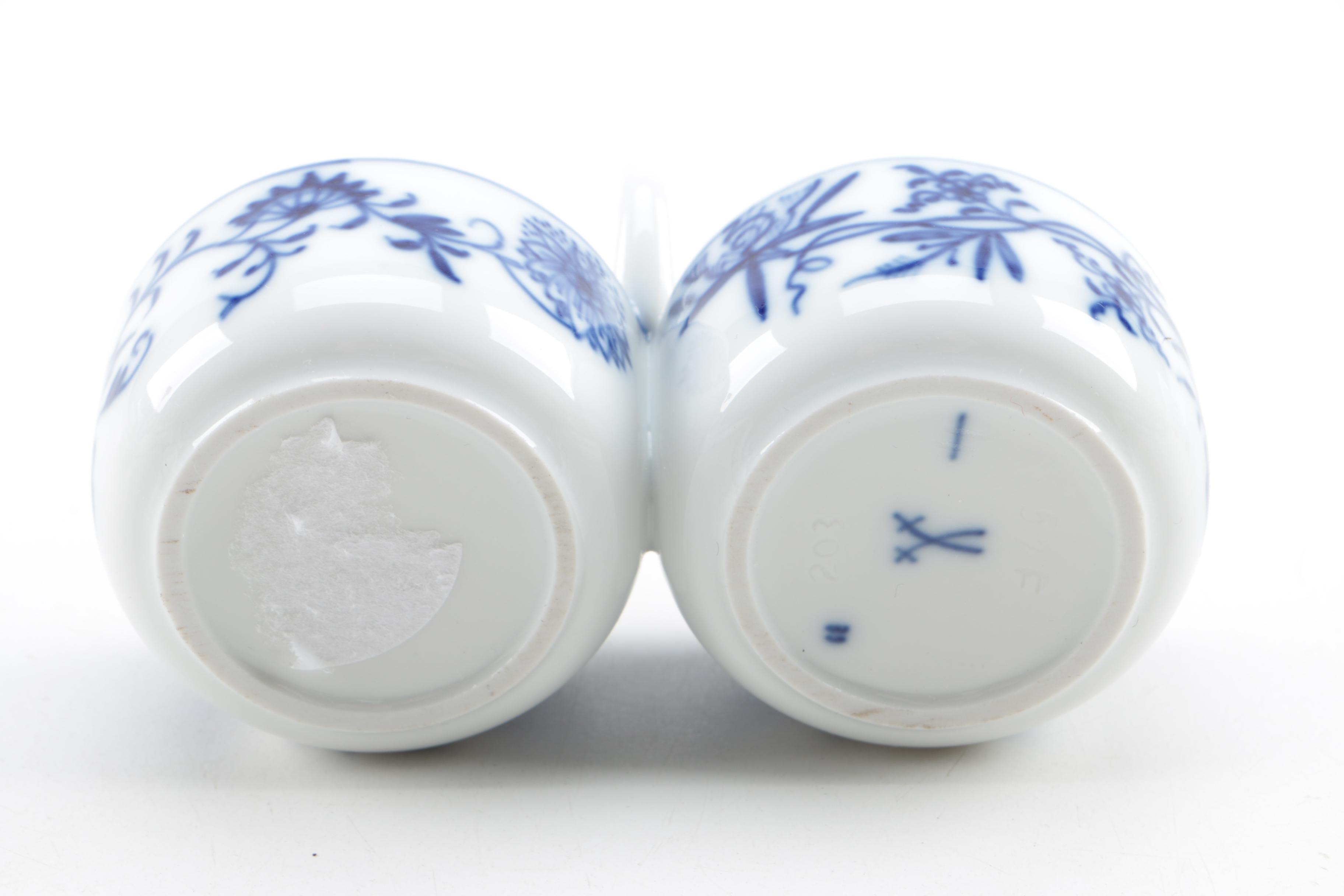 Blue Onion Style Tableware Featuring Meissen and Ernst Teichert