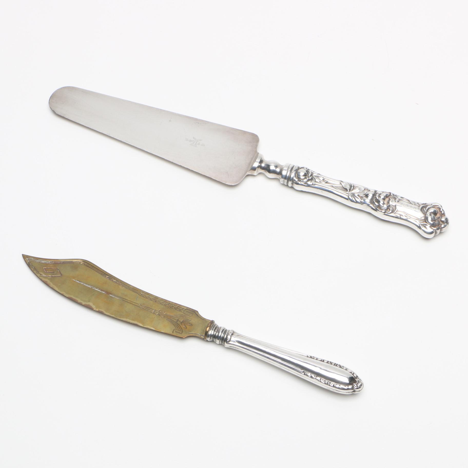 R. Wallace & Sons "Peony" Sterling Handled Knife with 800 Silver Handled Knife
