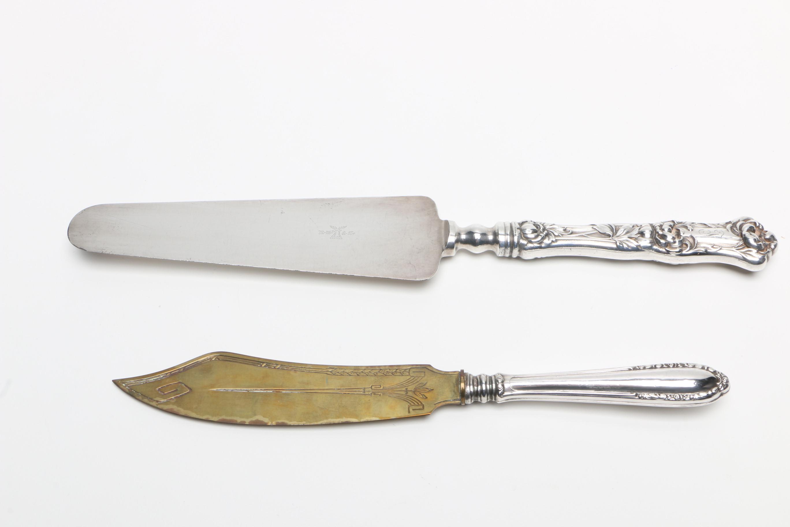 R. Wallace & Sons "Peony" Sterling Handled Knife with 800 Silver Handled Knife