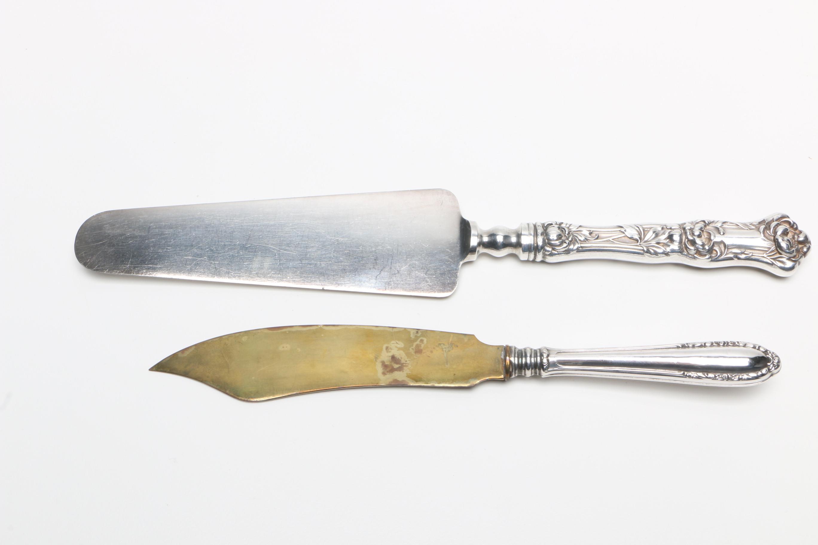 R. Wallace & Sons "Peony" Sterling Handled Knife with 800 Silver Handled Knife