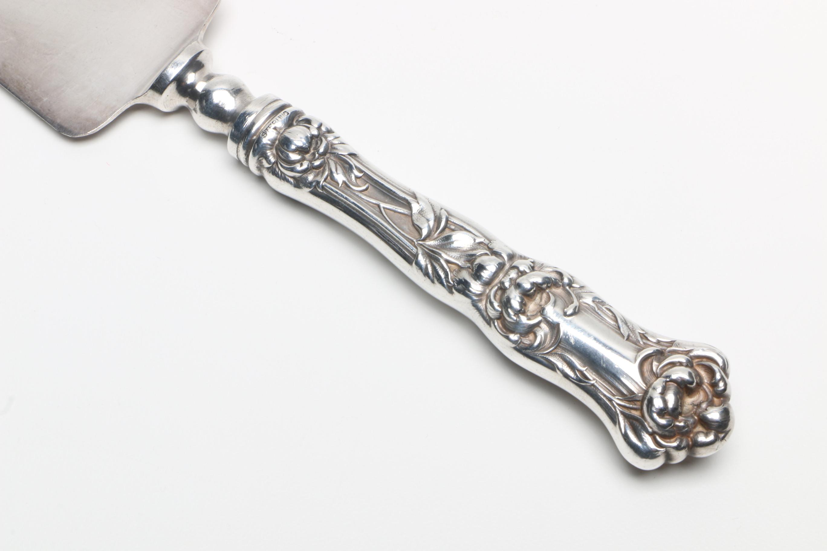 R. Wallace & Sons "Peony" Sterling Handled Knife with 800 Silver Handled Knife