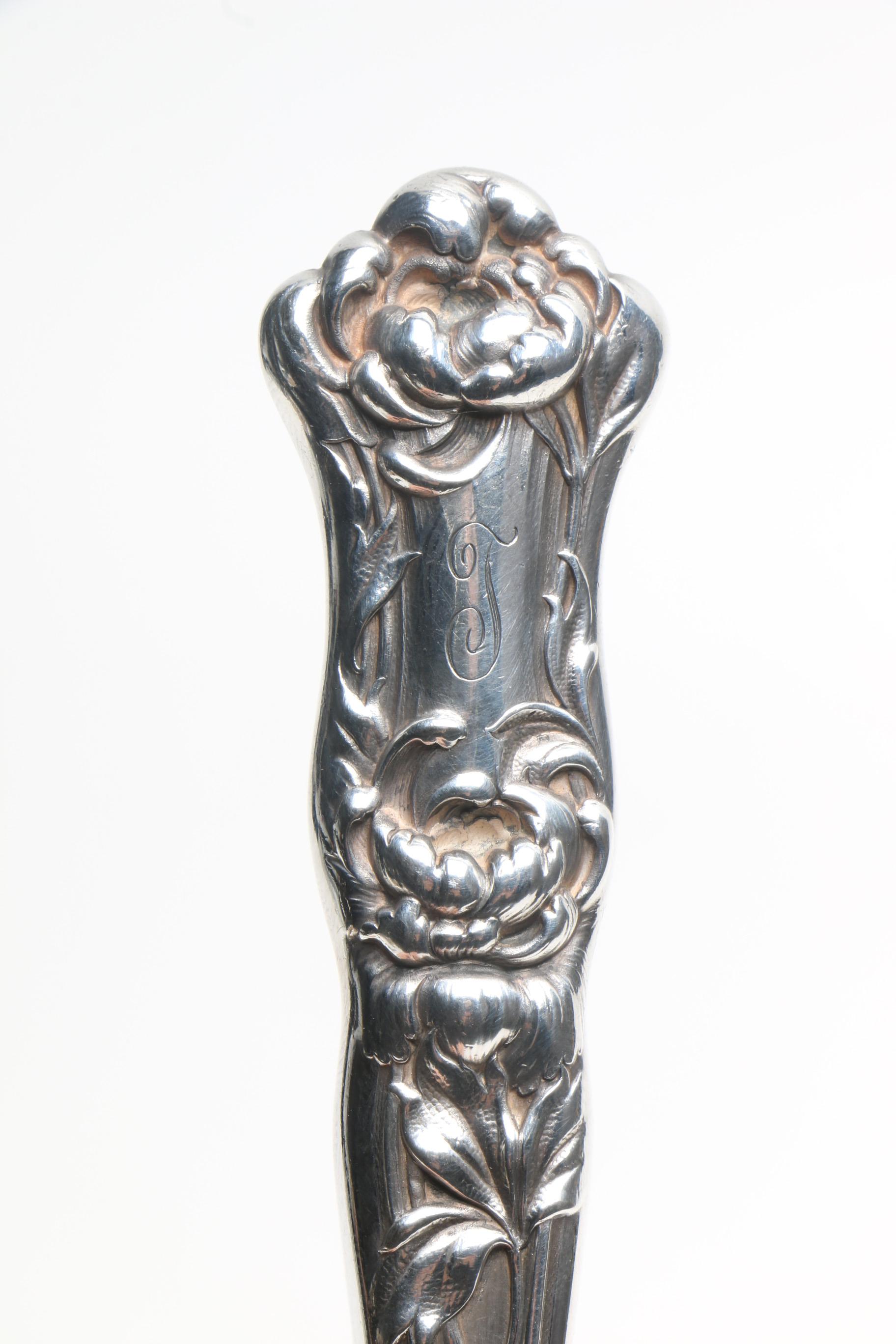 R. Wallace & Sons "Peony" Sterling Handled Knife with 800 Silver Handled Knife