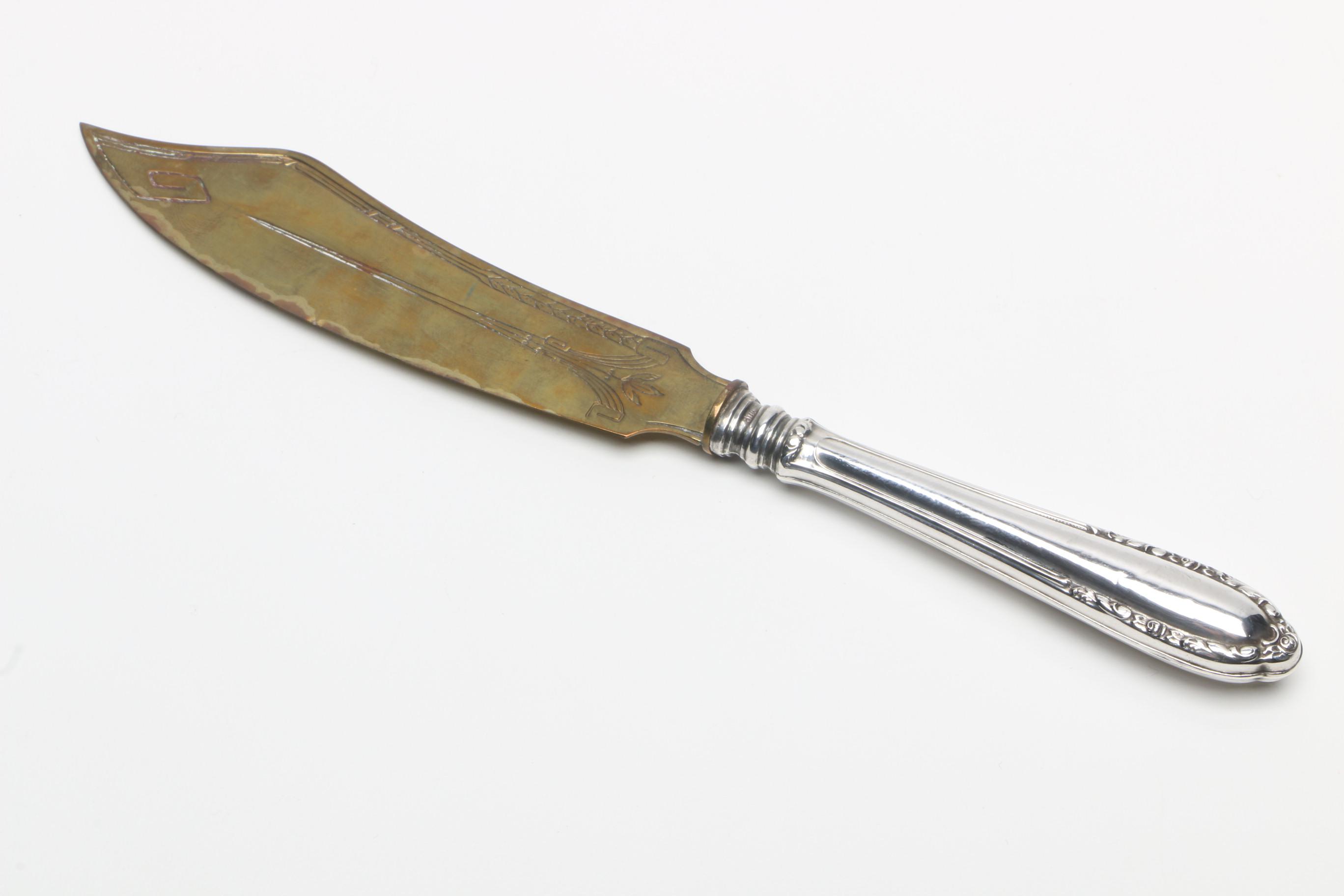 R. Wallace & Sons "Peony" Sterling Handled Knife with 800 Silver Handled Knife