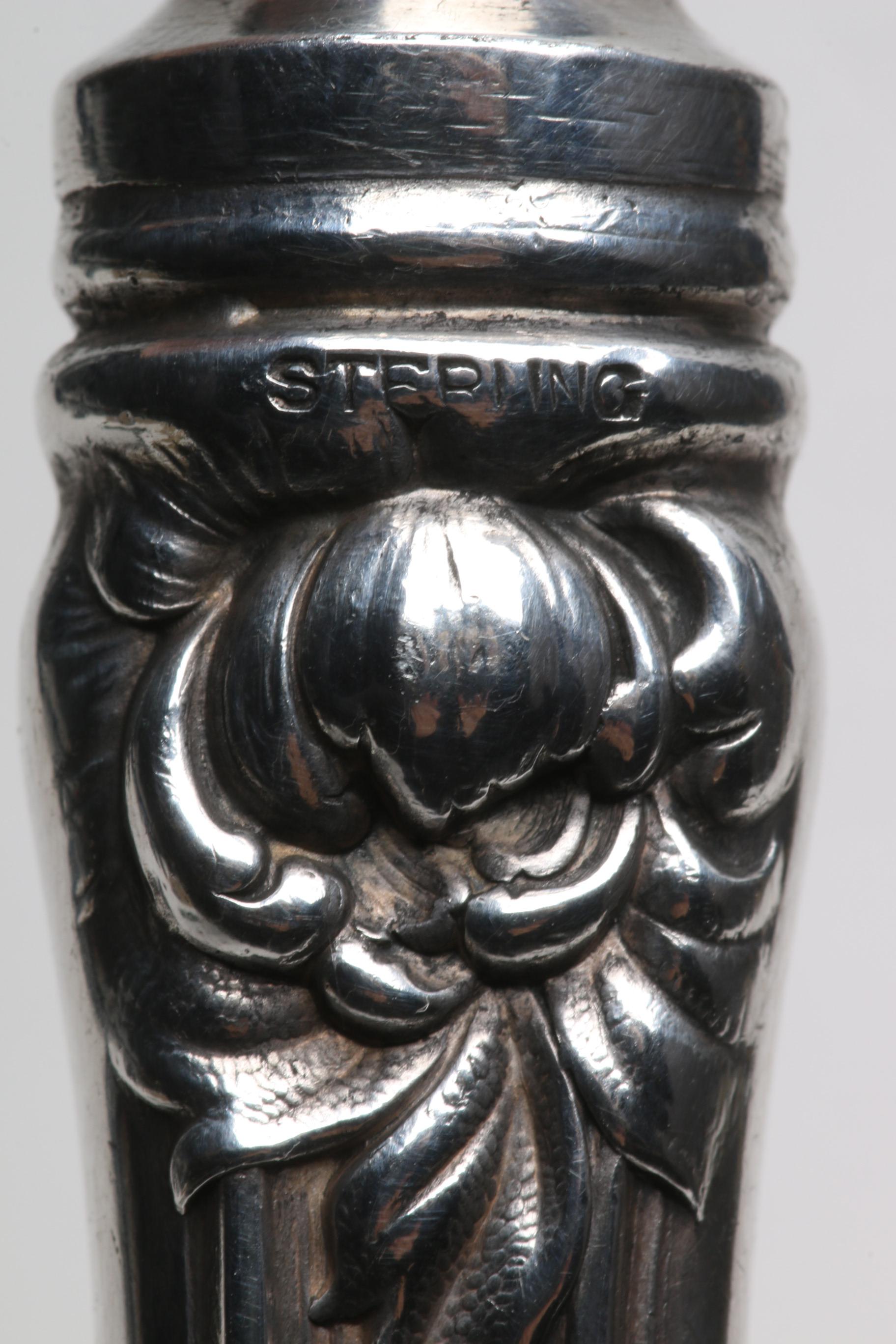 R. Wallace & Sons "Peony" Sterling Handled Knife with 800 Silver Handled Knife