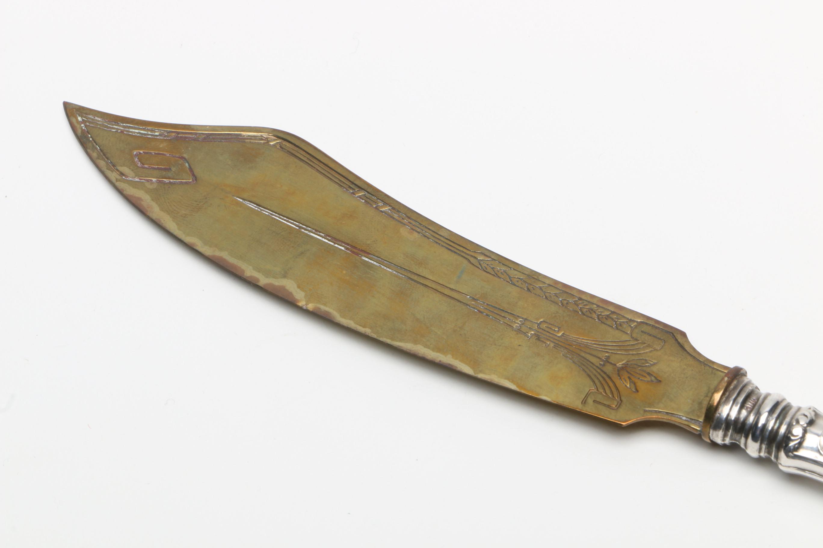 R. Wallace & Sons "Peony" Sterling Handled Knife with 800 Silver Handled Knife