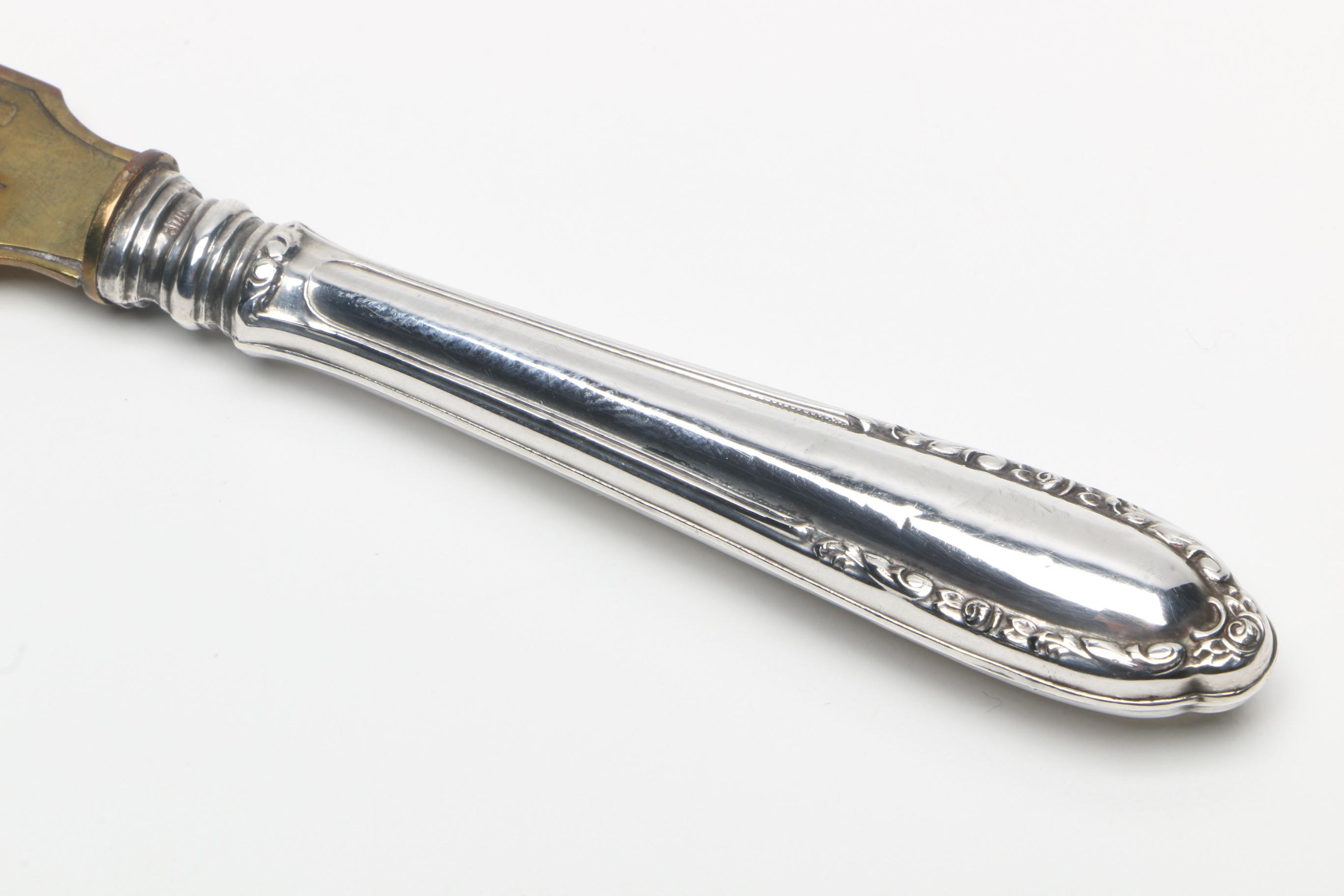 R. Wallace & Sons "Peony" Sterling Handled Knife with 800 Silver Handled Knife