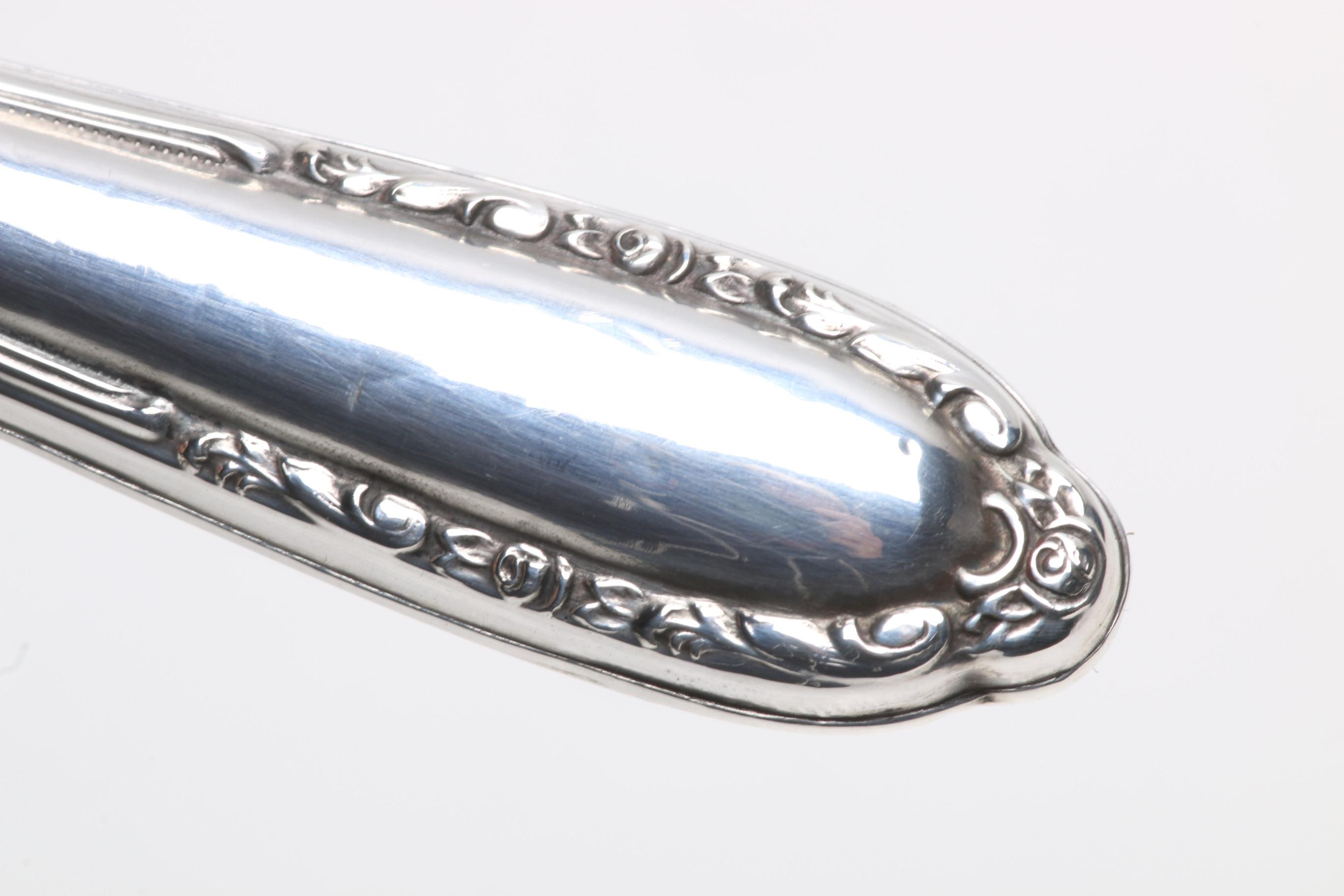 R. Wallace & Sons "Peony" Sterling Handled Knife with 800 Silver Handled Knife