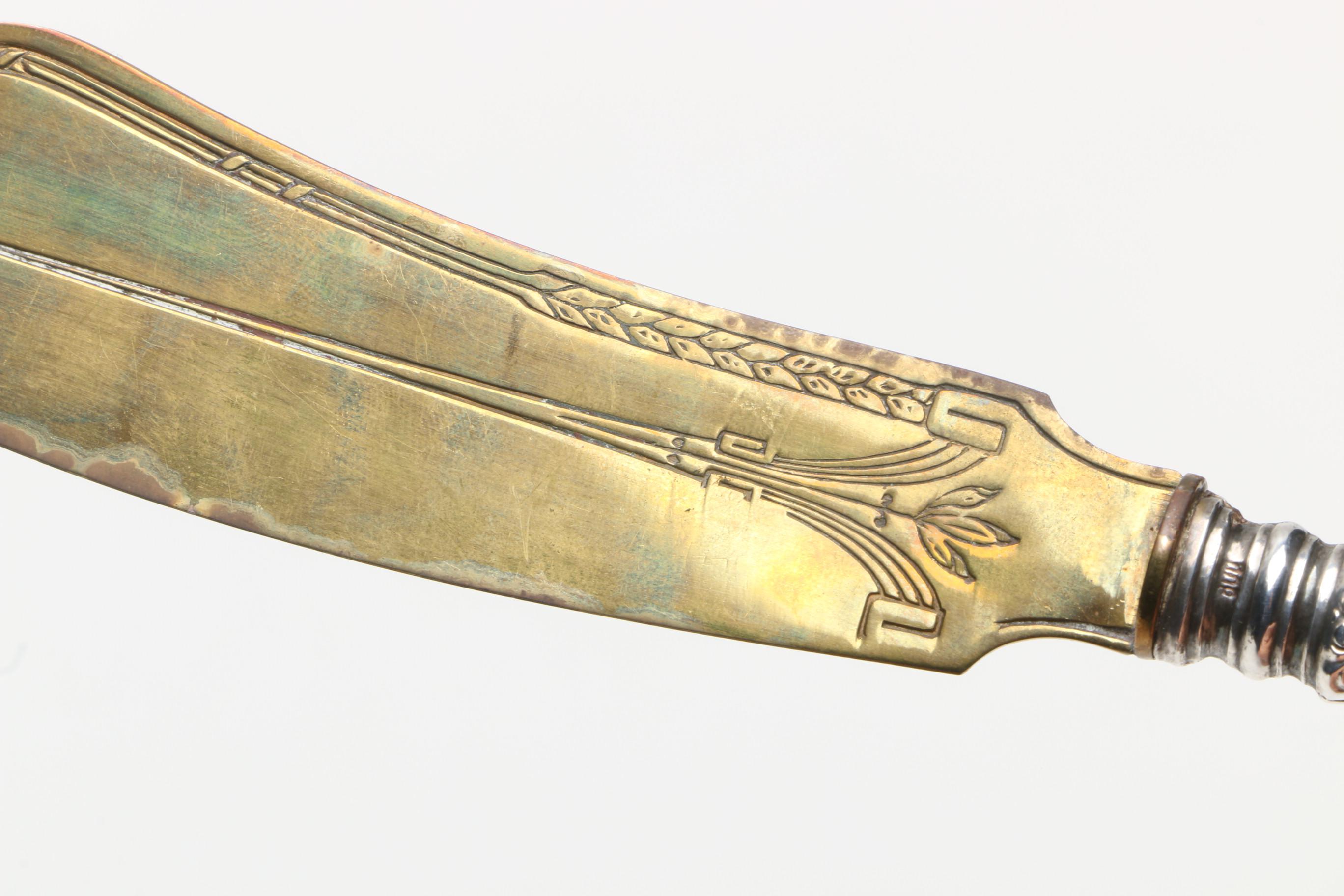 R. Wallace & Sons "Peony" Sterling Handled Knife with 800 Silver Handled Knife