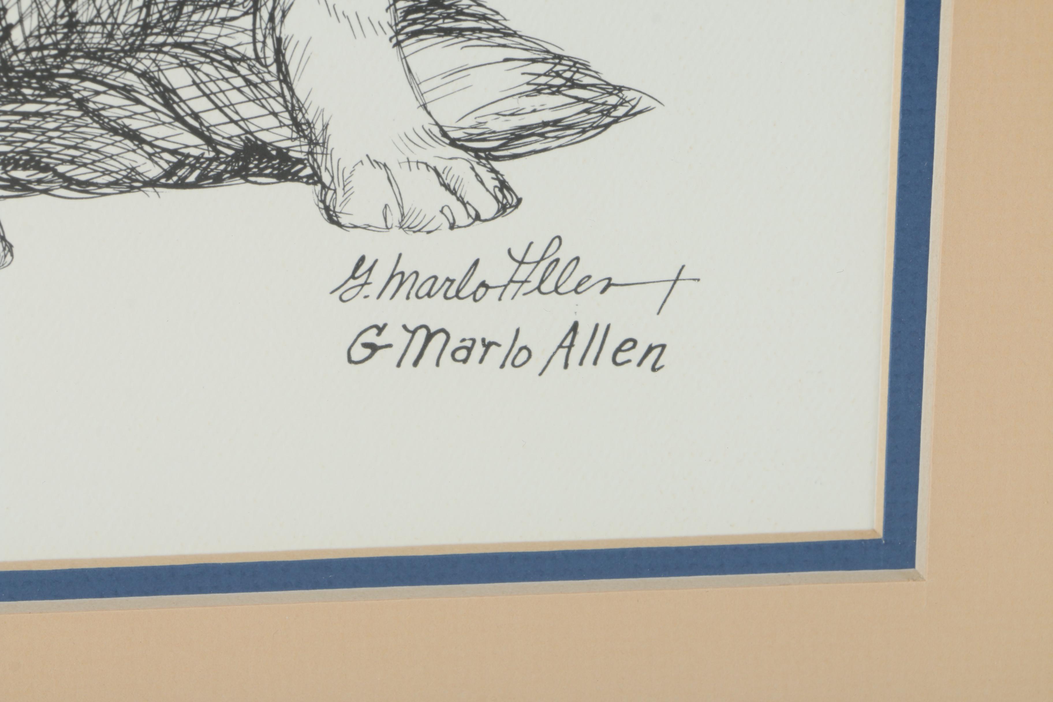 G. Marlo Allen Lithograph on Paper "Shetland Sheepdog"