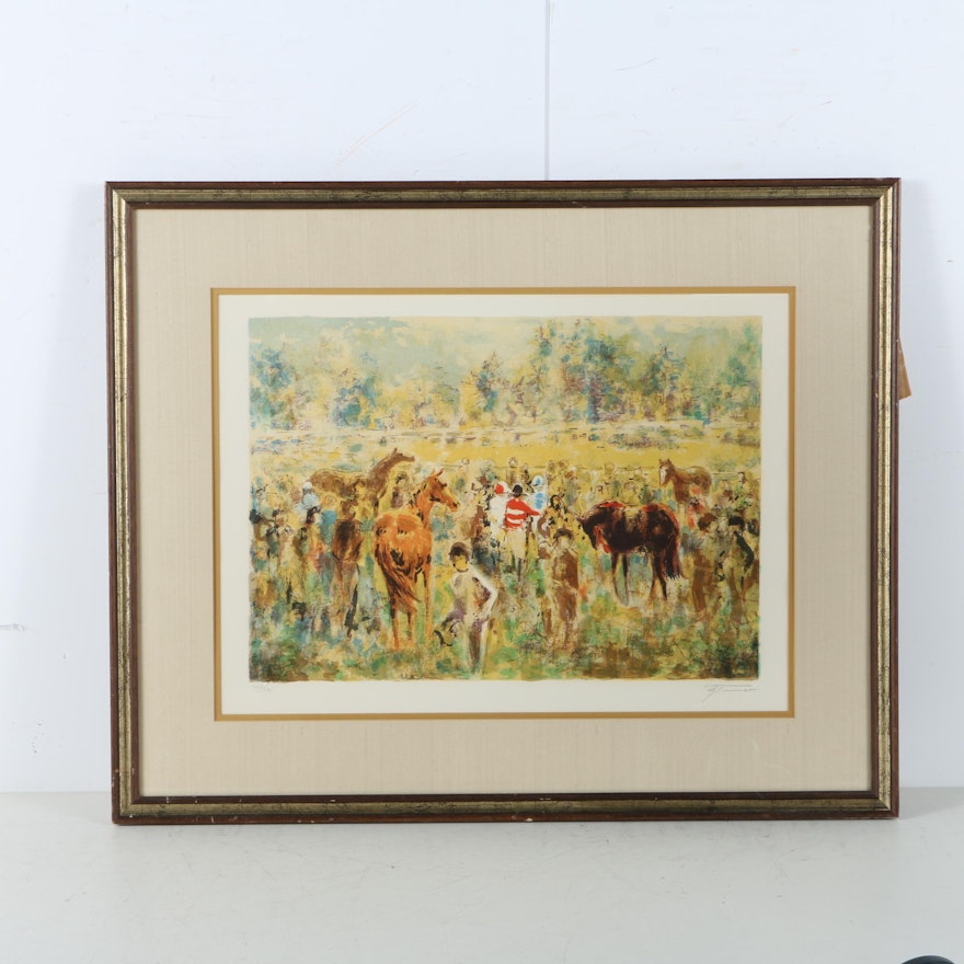 Limited Edition Color Lithograph After "Winner's Circle" by Georges Trincot