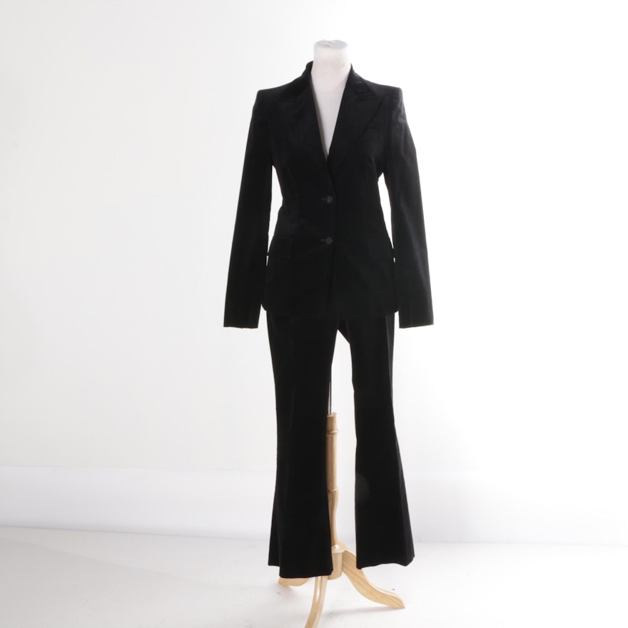 Women's Gucci Black Velvet Suit