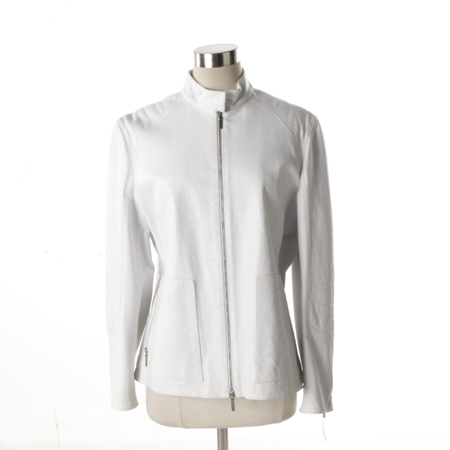 Women's Jil Sander White Leather Jacket