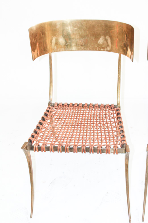 Contemporary Scala Luxury "Klismos" Brass Chair