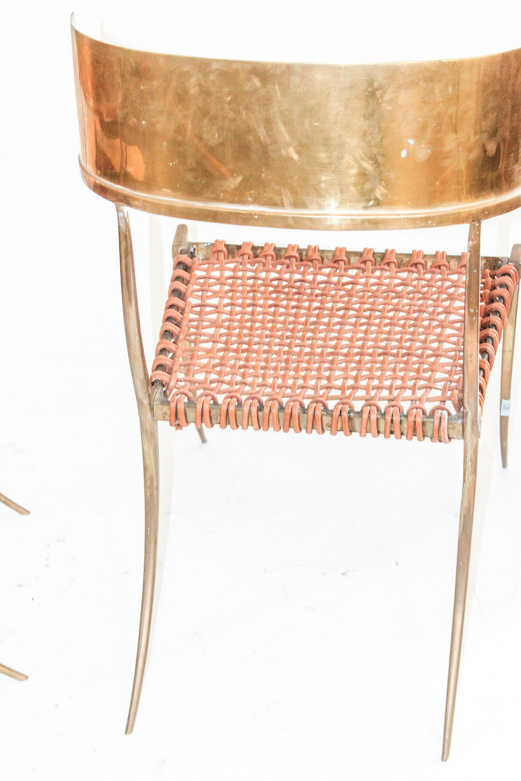 Contemporary Scala Luxury "Klismos" Brass Chair