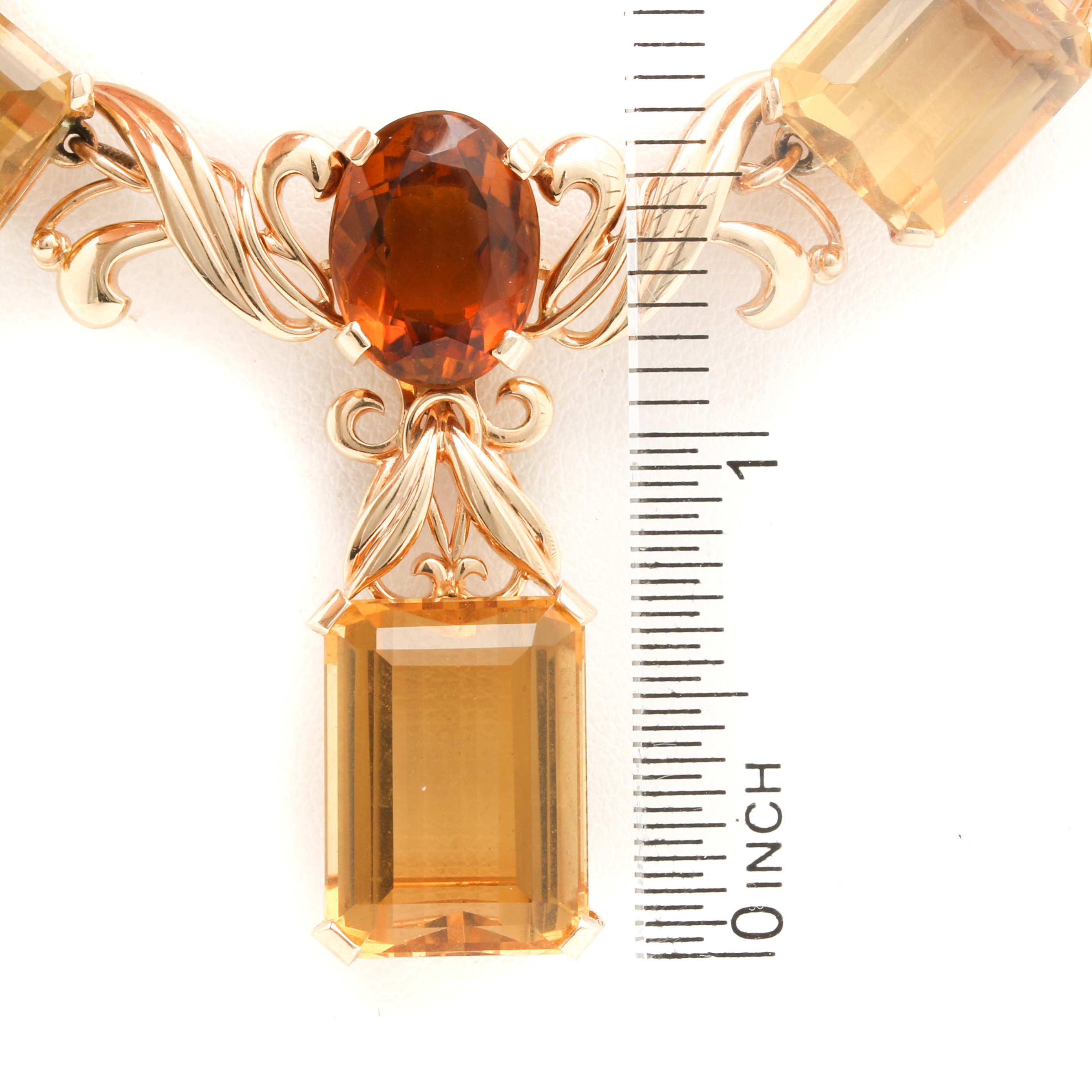 14K Yellow Gold Citrine Necklace