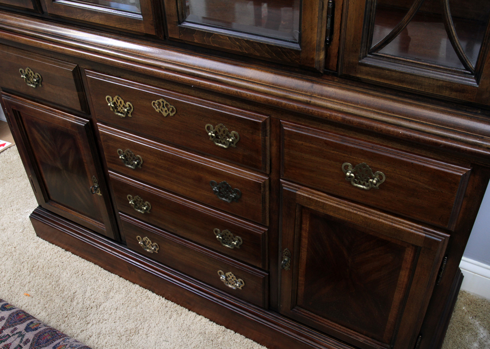 Hepplewhite Style Mahogany Finished China Cabinet by American Drew