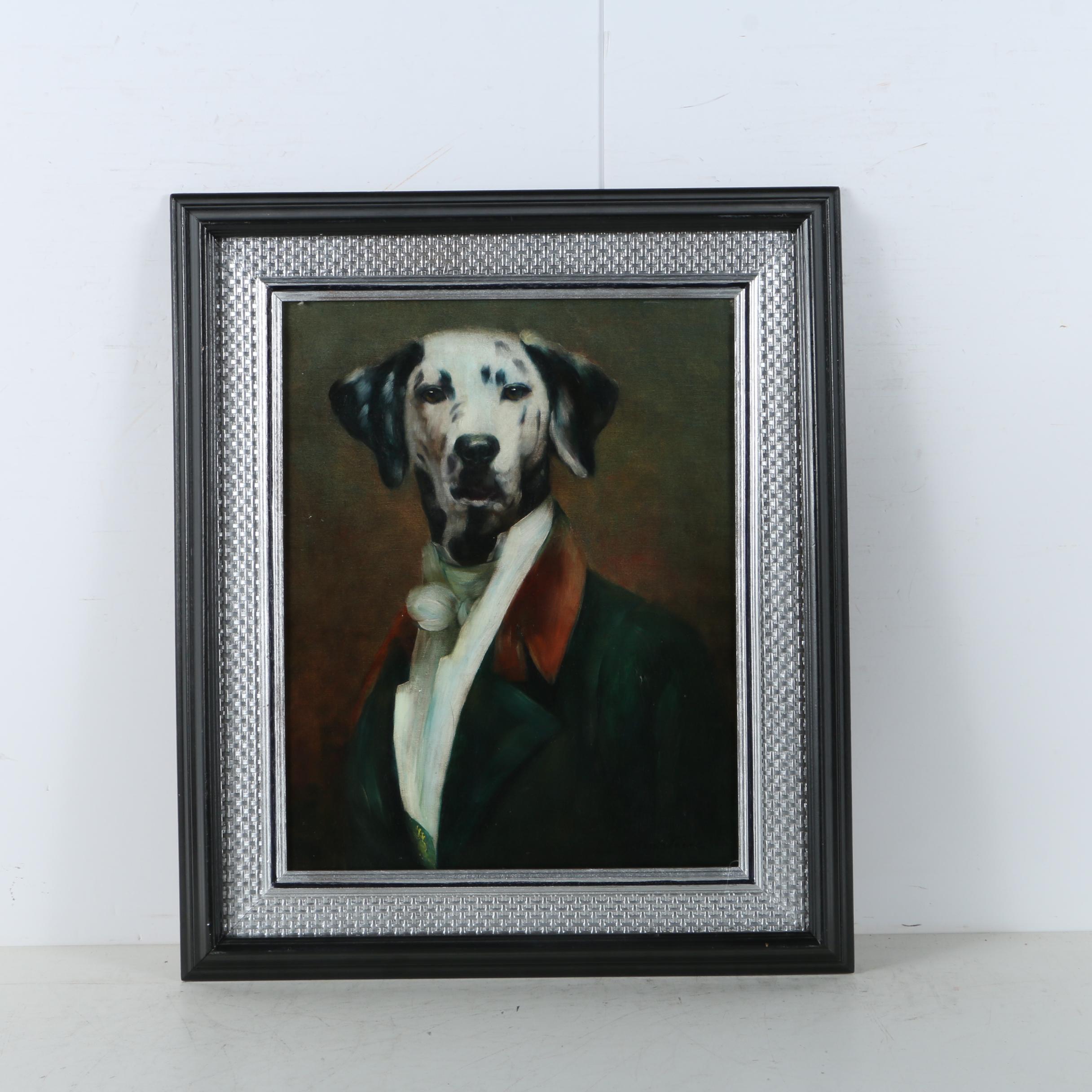 Oil Painting of an Anthropomorphic Dog in the Style of Thierry Poncelet