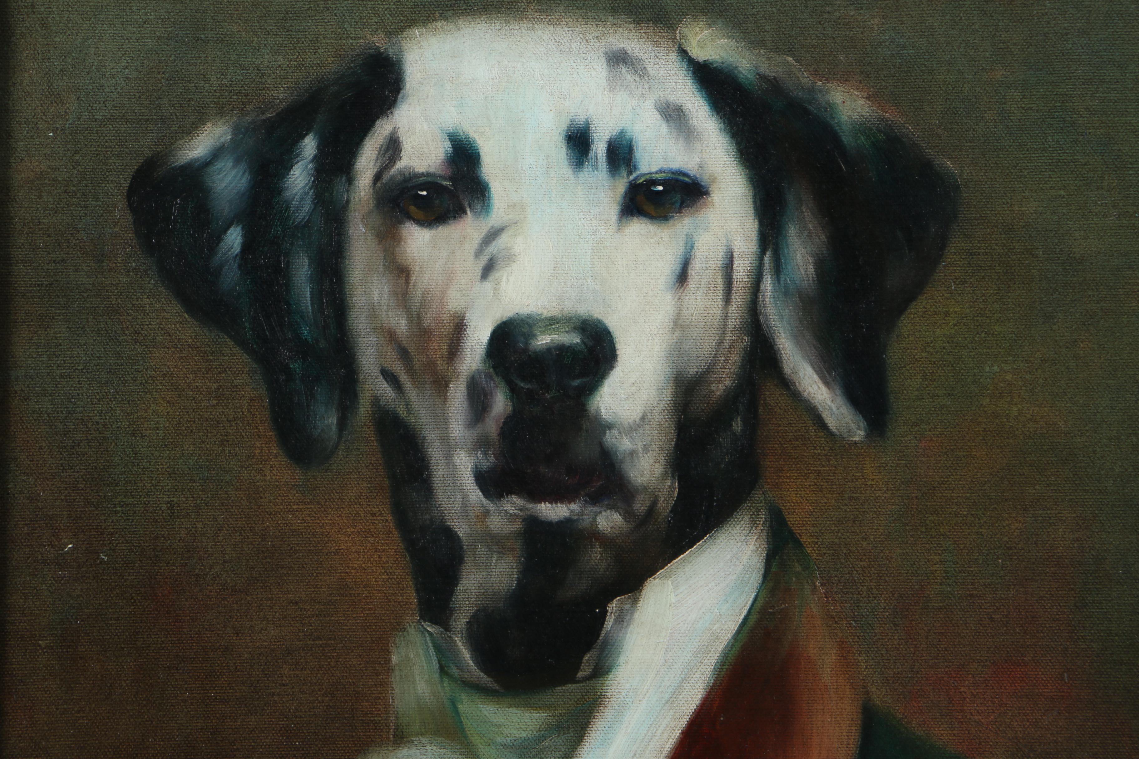 Oil Painting of an Anthropomorphic Dog in the Style of Thierry Poncelet