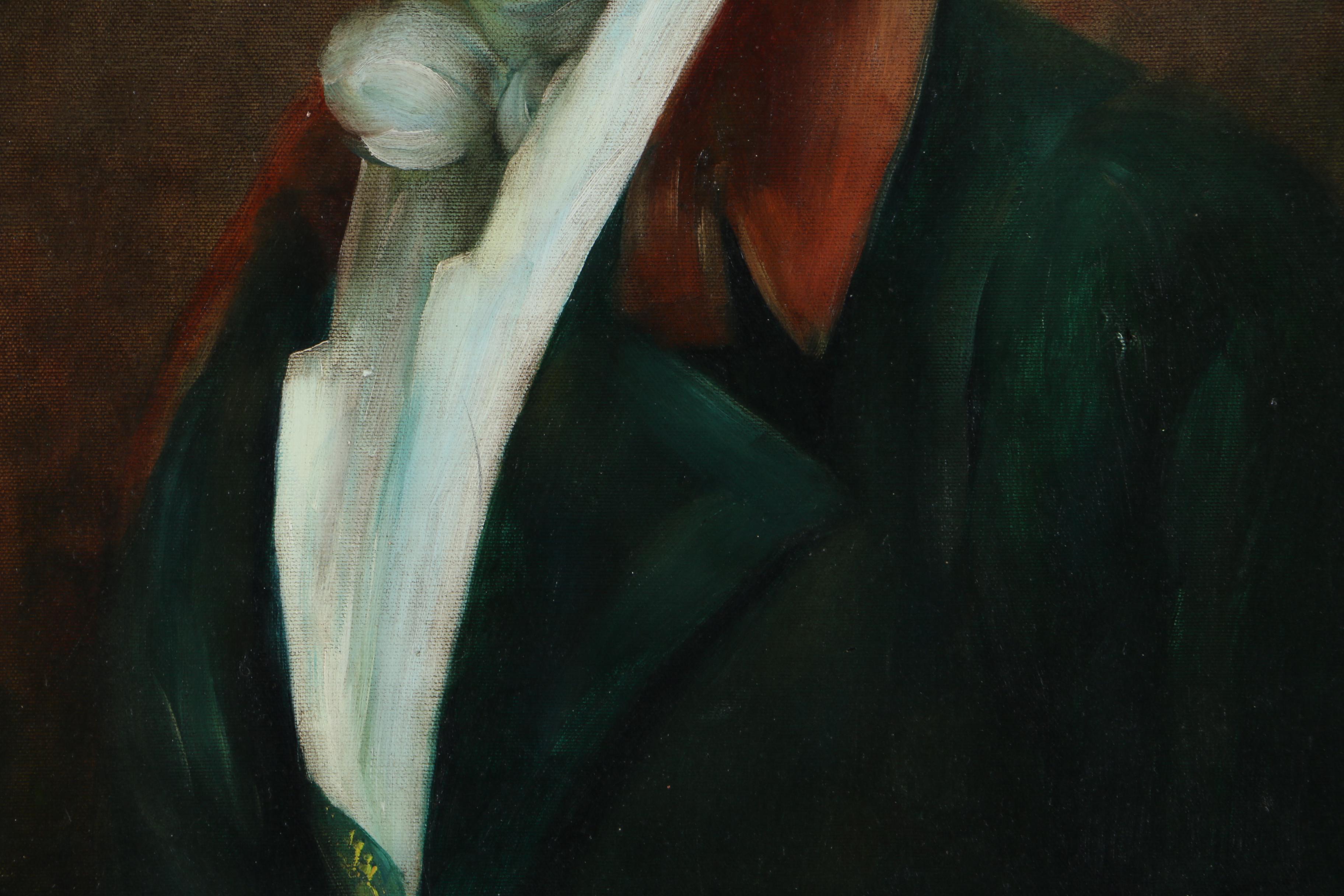 Oil Painting of an Anthropomorphic Dog in the Style of Thierry Poncelet