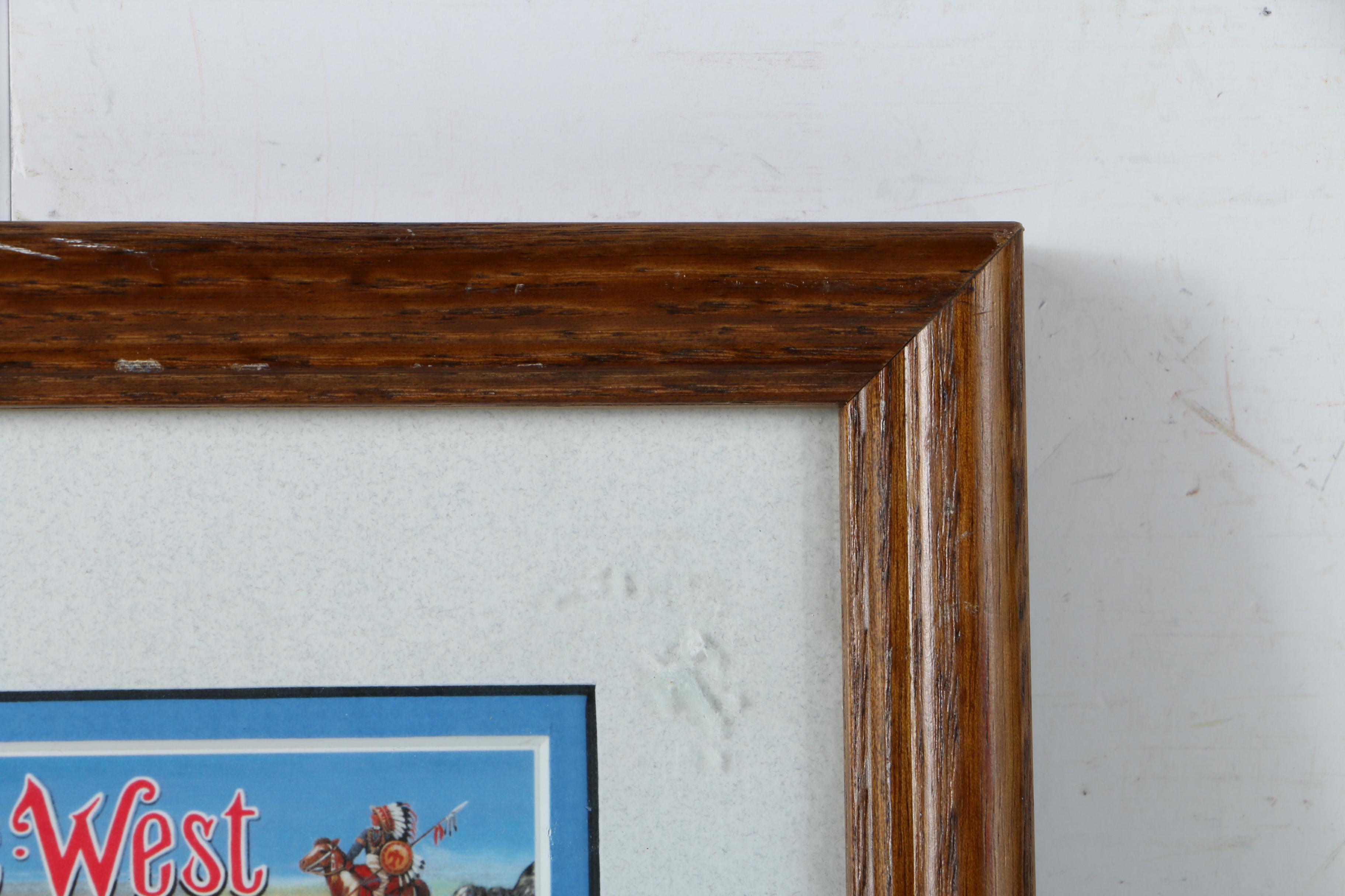 Framed "Legends of the West" United States Postage Stamp Sheet