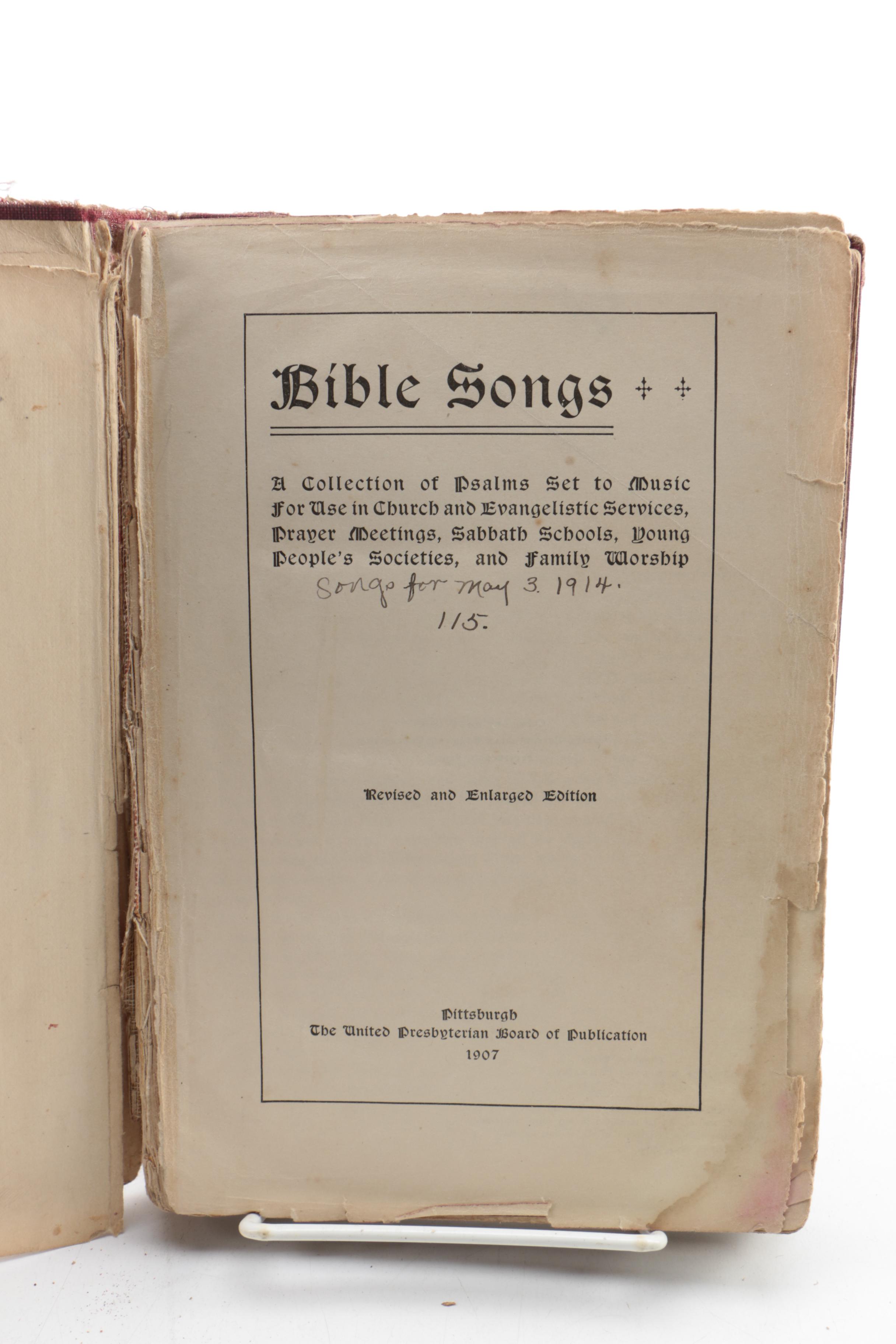 Early 20th Century Music Books featuring Religious Songs