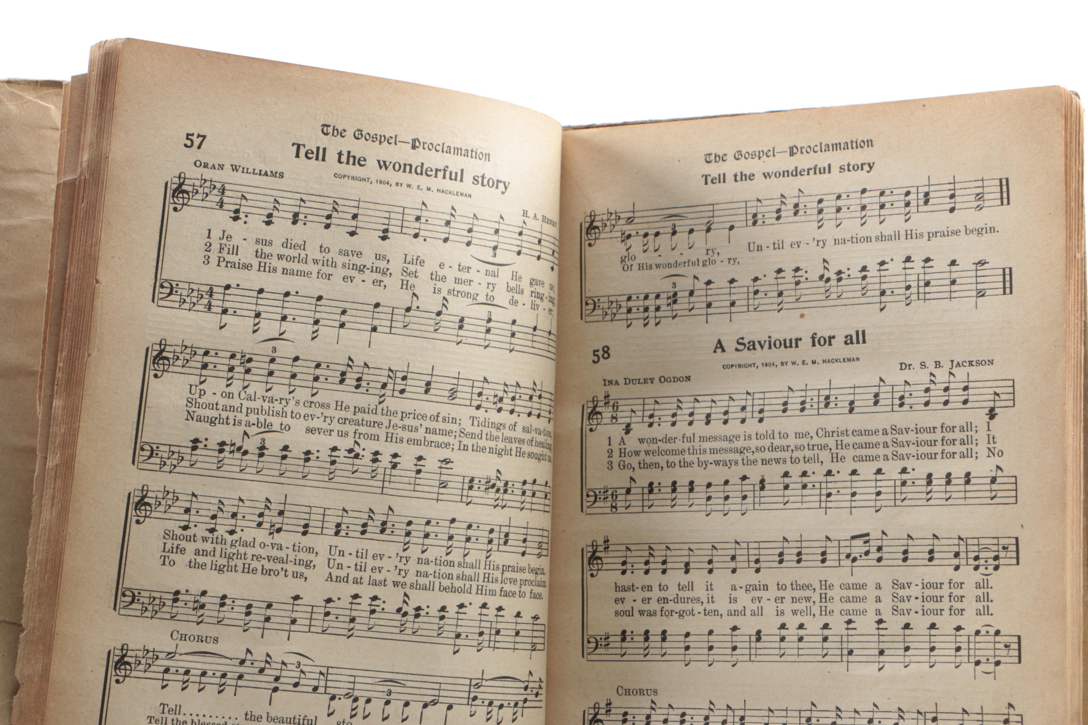 Early 20th Century Music Books featuring Religious Songs