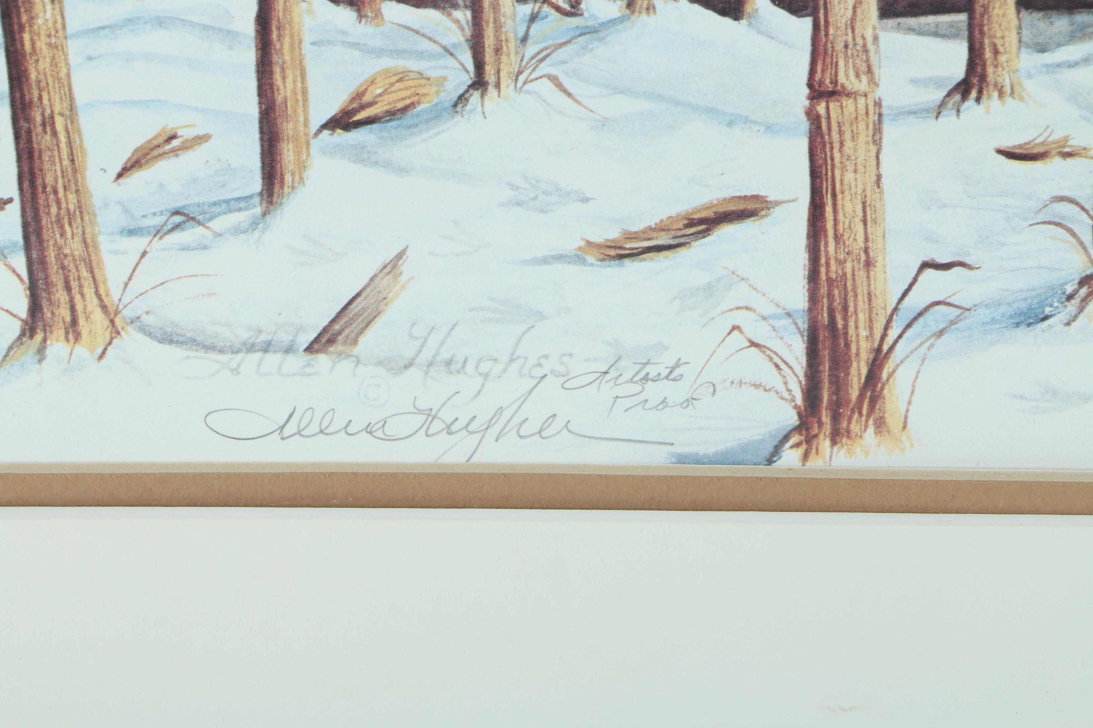 Allen Hughes Limited Edition Offset Lithograph of Geese