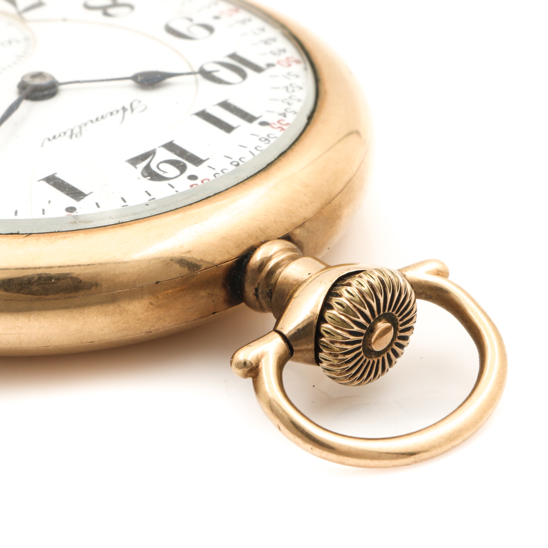 Vintage Hamilton Gold Tone Pocket Watch
