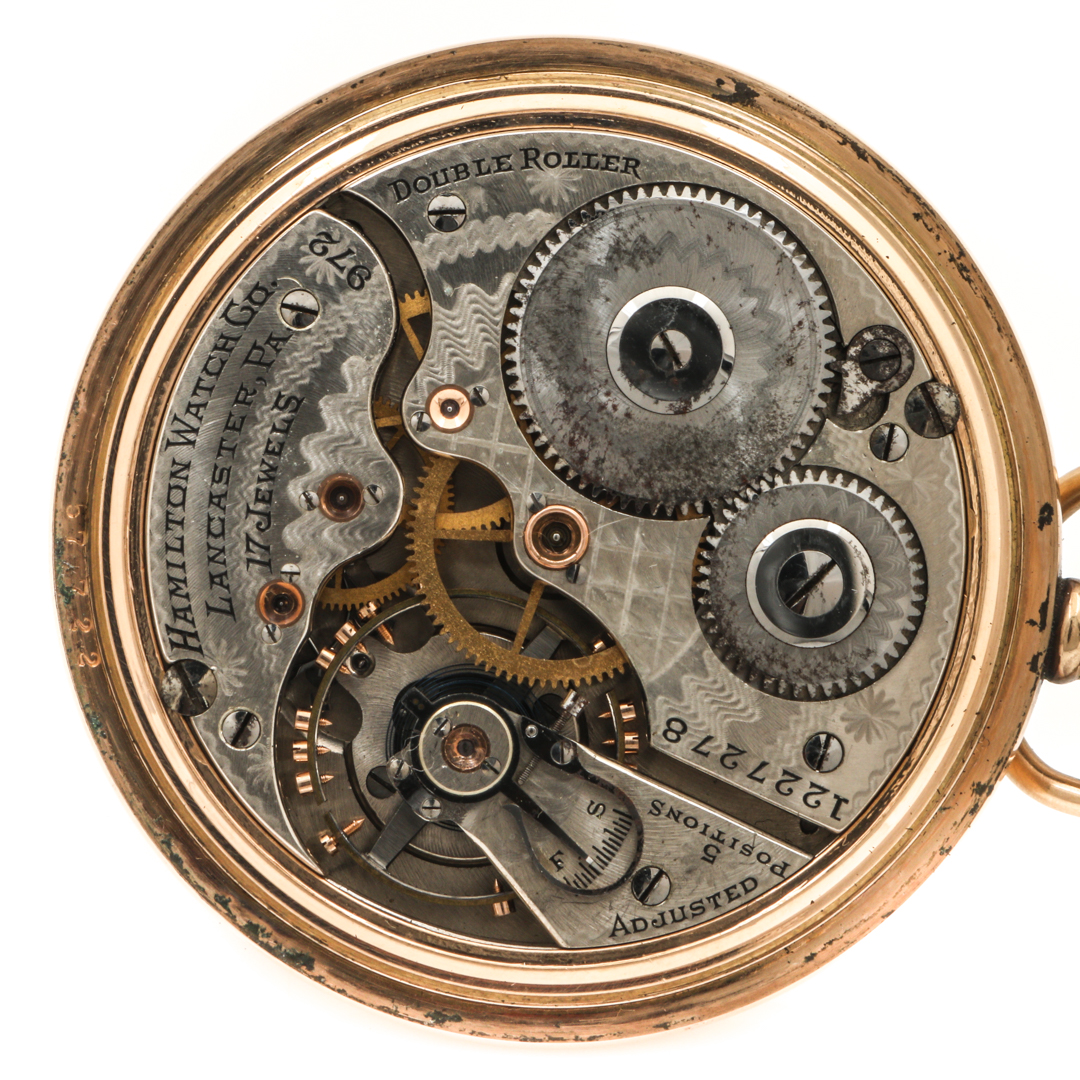 Vintage Hamilton Gold Tone Pocket Watch