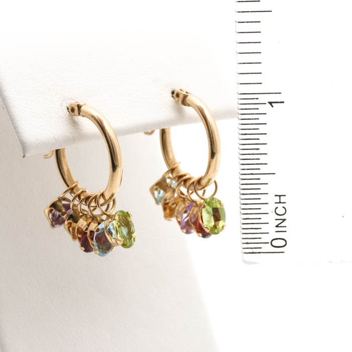 14K Yellow Gold Gemstone Earrings