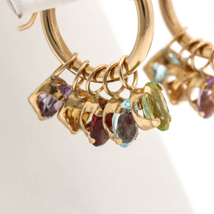 14K Yellow Gold Gemstone Earrings