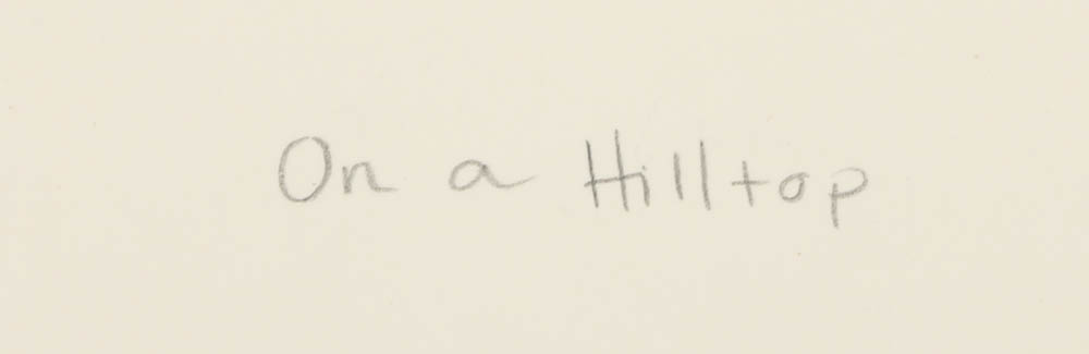 Carl Zimmerman Watercolor Painting "On a Hilltop"