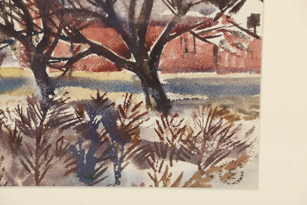 Carl Zimmerman Watercolor Painting