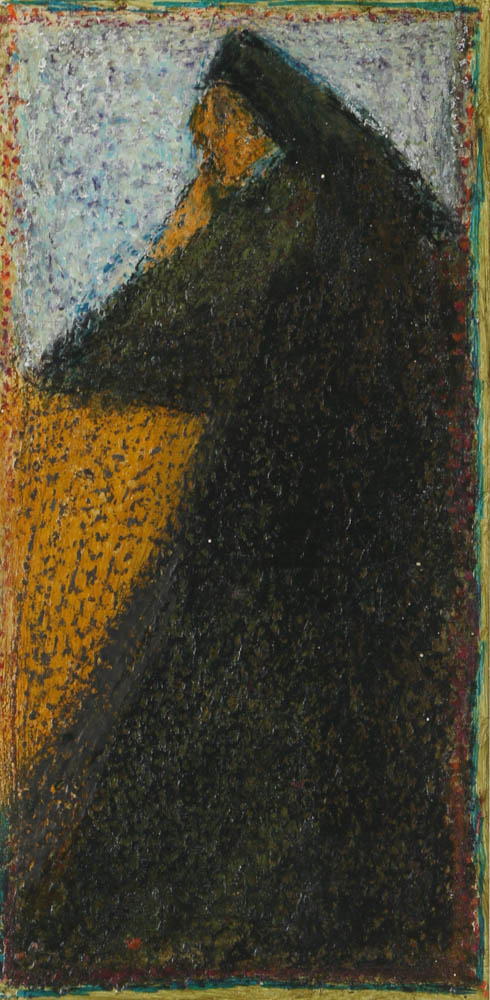 Edgar Hatten 1980 Oil Painting on Paper "Someone"